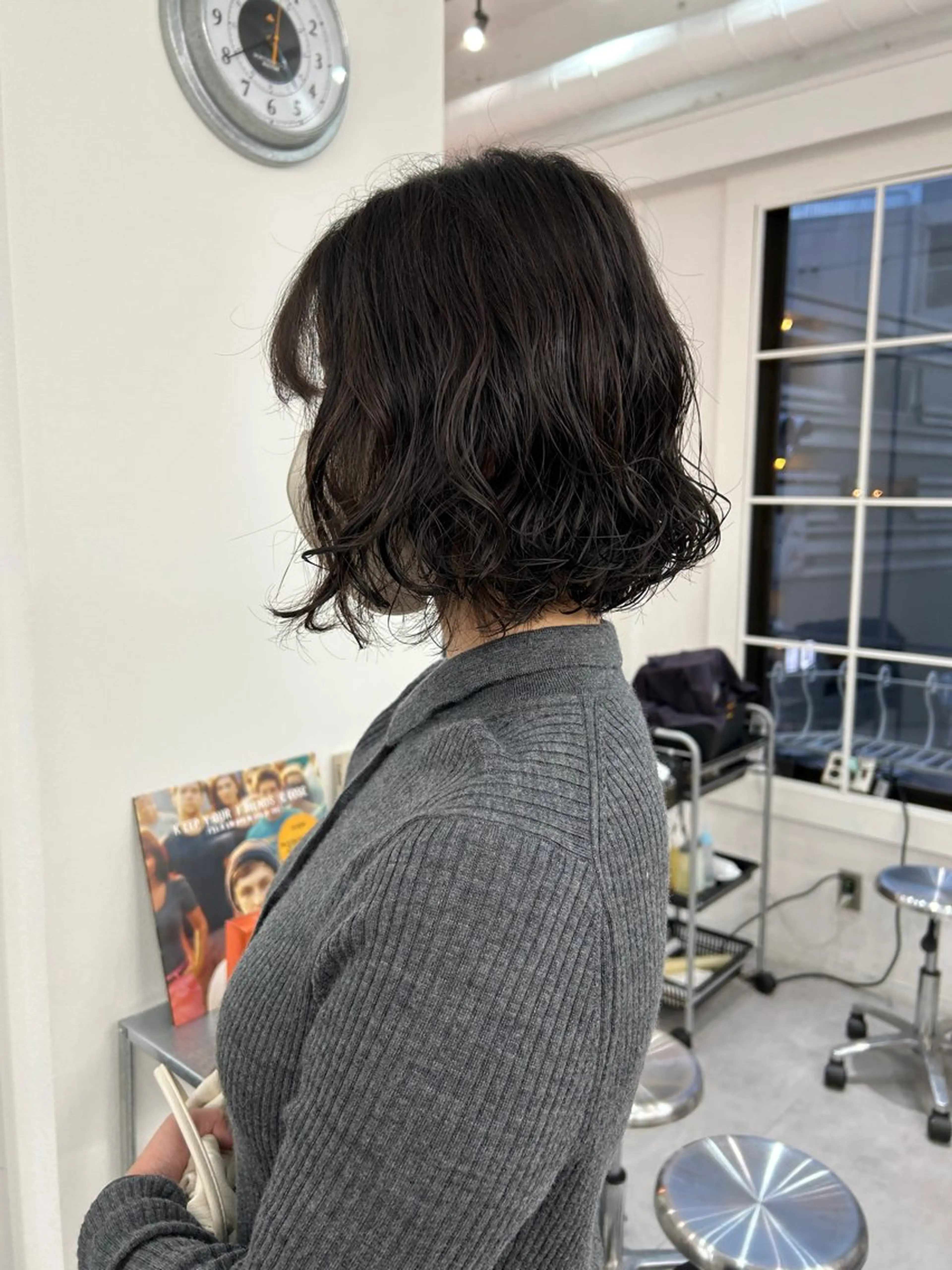 ミディアム パーマ カット パーマ トリートメント レイヤーボブ/ 艶カラー/サナ🌼のヘアスタイル