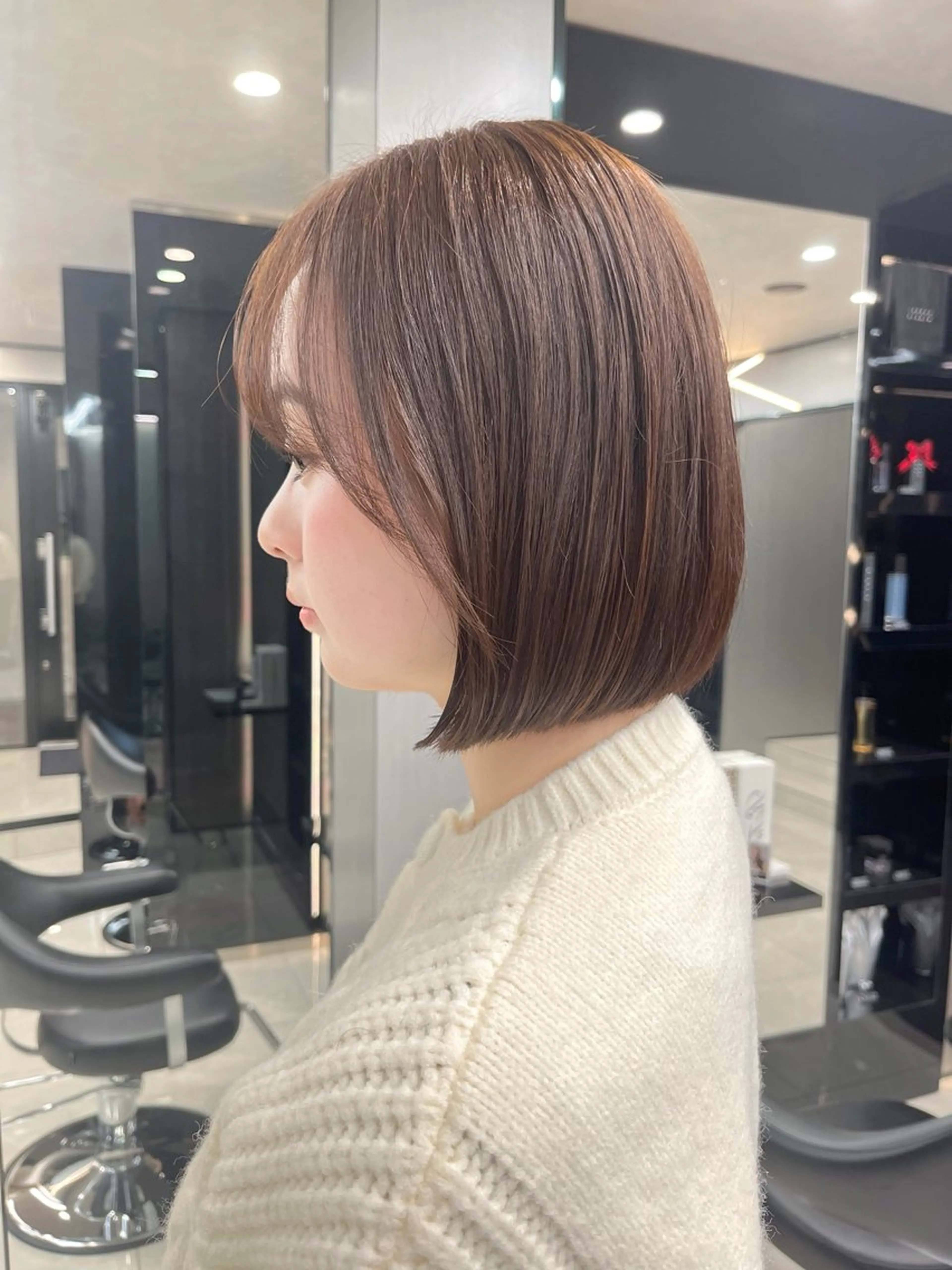 ミディアム カラー ボブ hair salon Ranun髪質改善のヘアスタイル