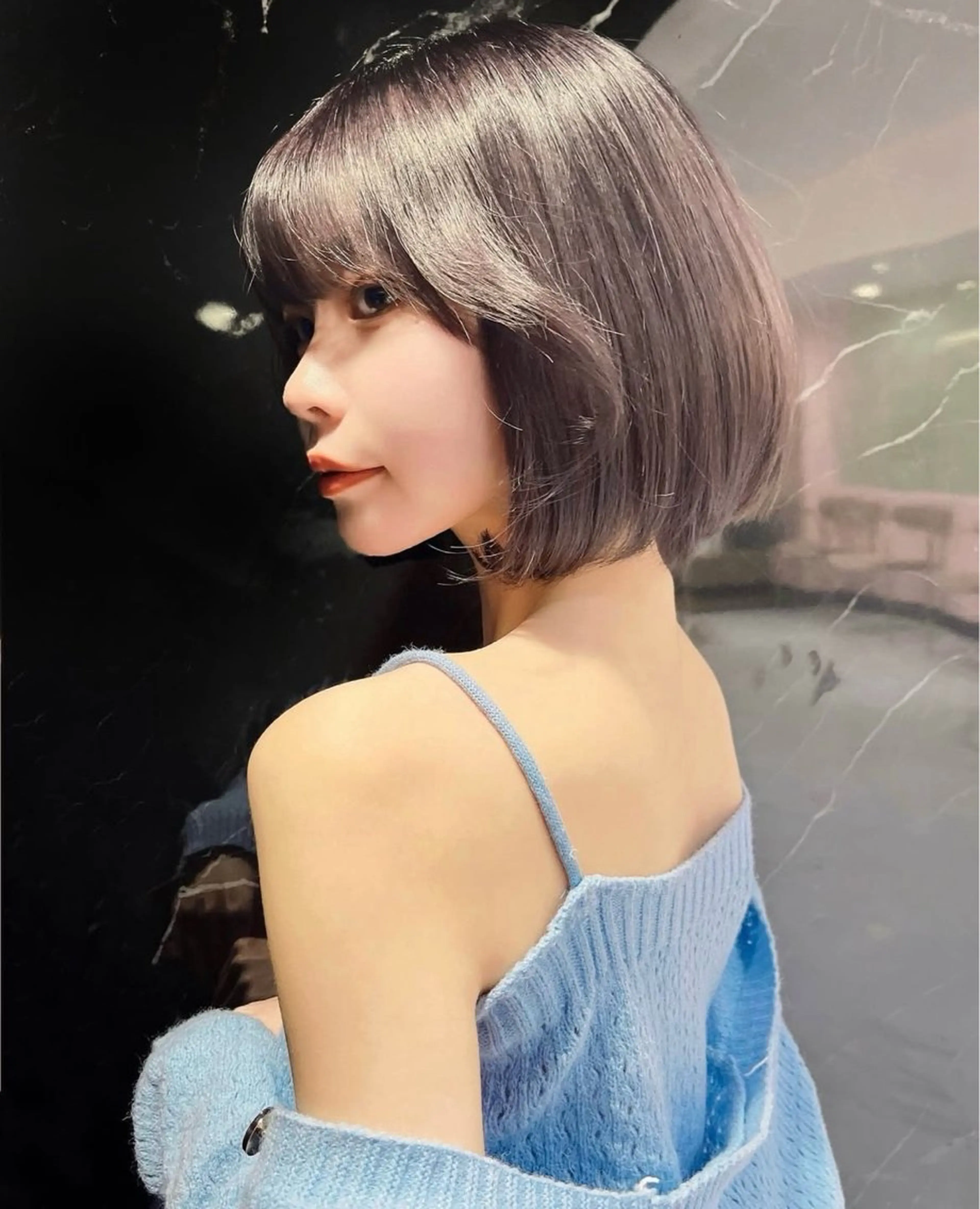 ショート カット 縮毛矯正 トリートメント レイヤー/髪質改善 /透け感カラー/艶髪のヘアスタイル