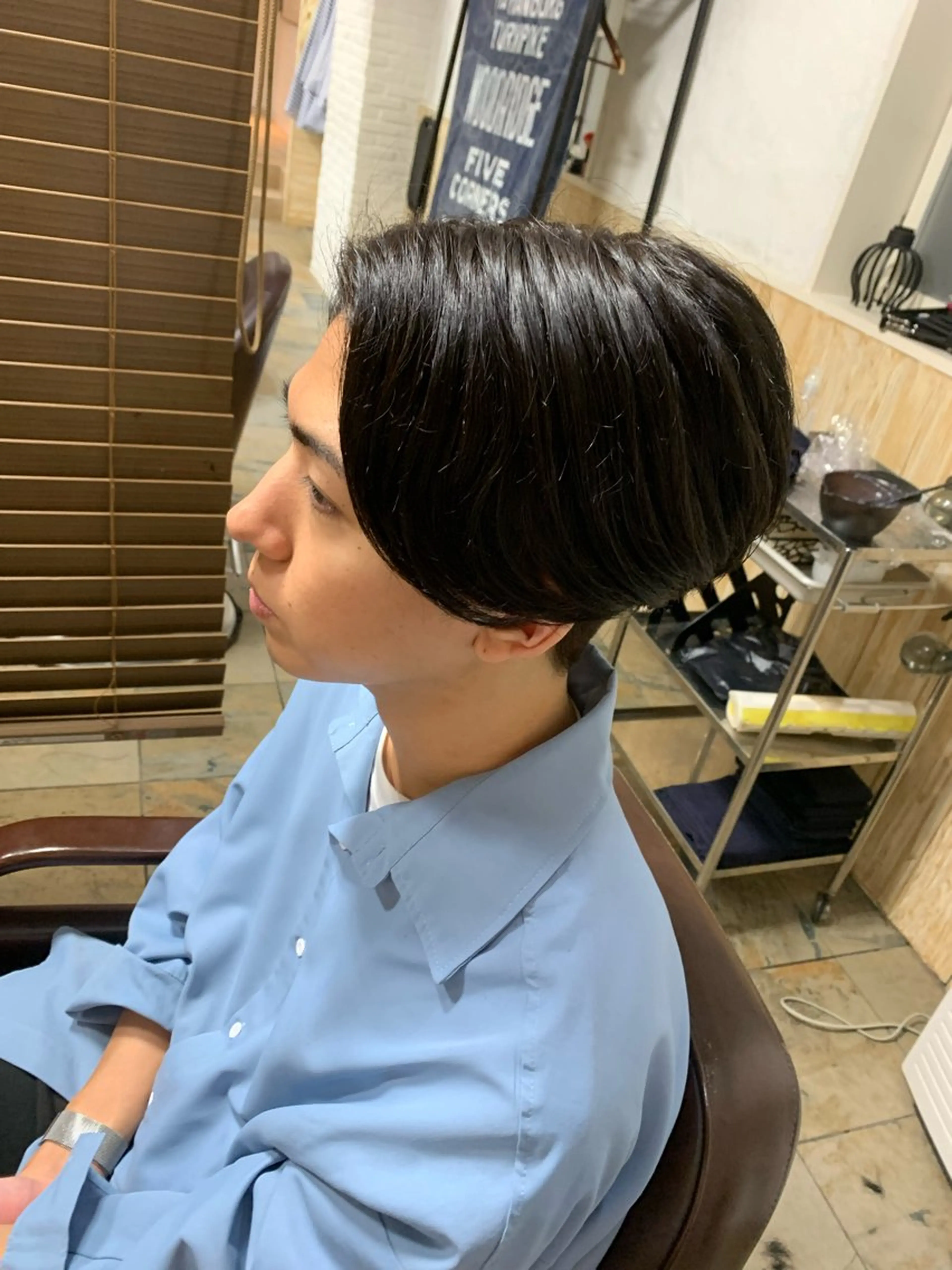 ミディアム カラー メンズ センターパート フェードカット/メン ズパーマ/森巧真のヘアスタイル