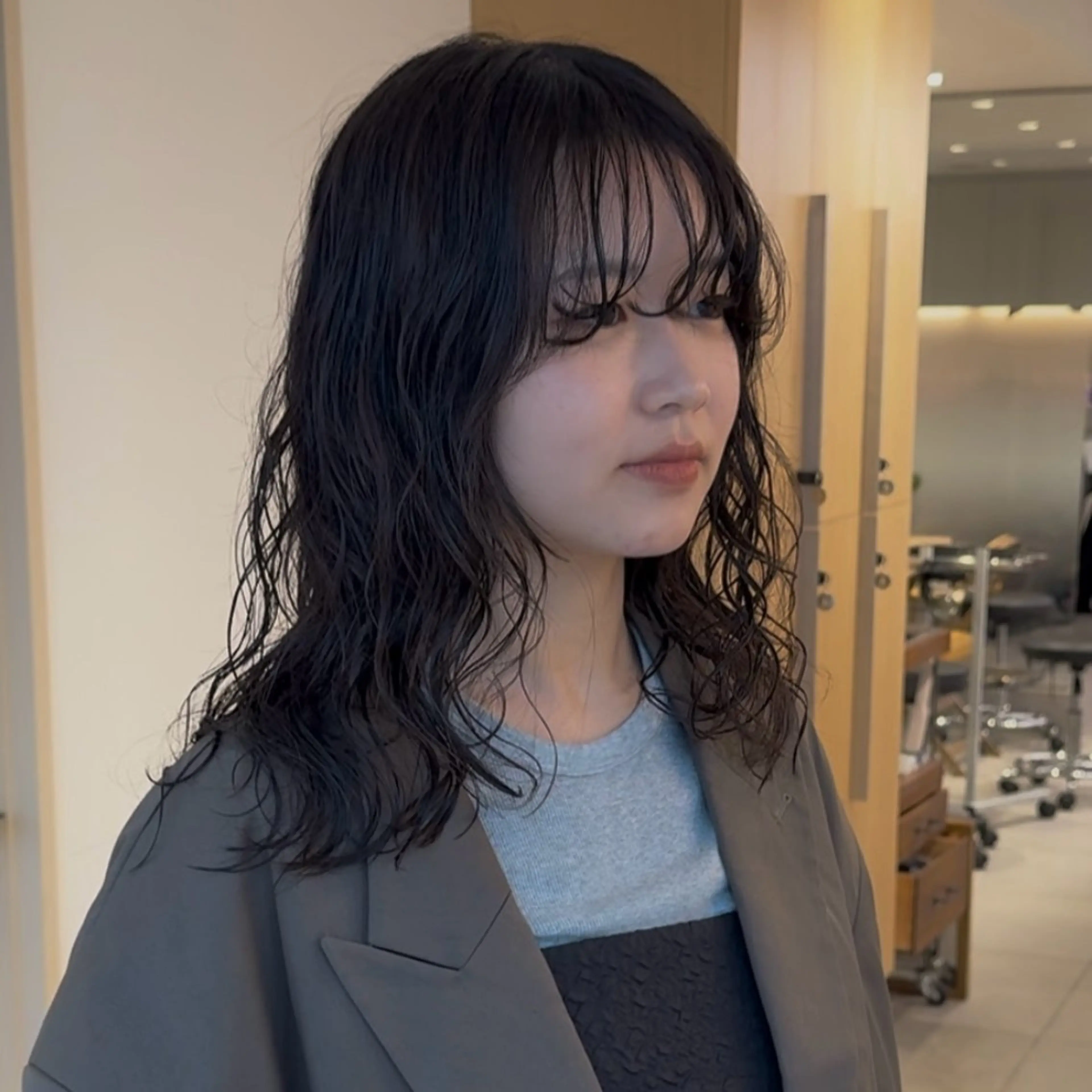 ミディアム パーマ カット パーマ トリートメント noa/ 渋谷のヘアスタイル