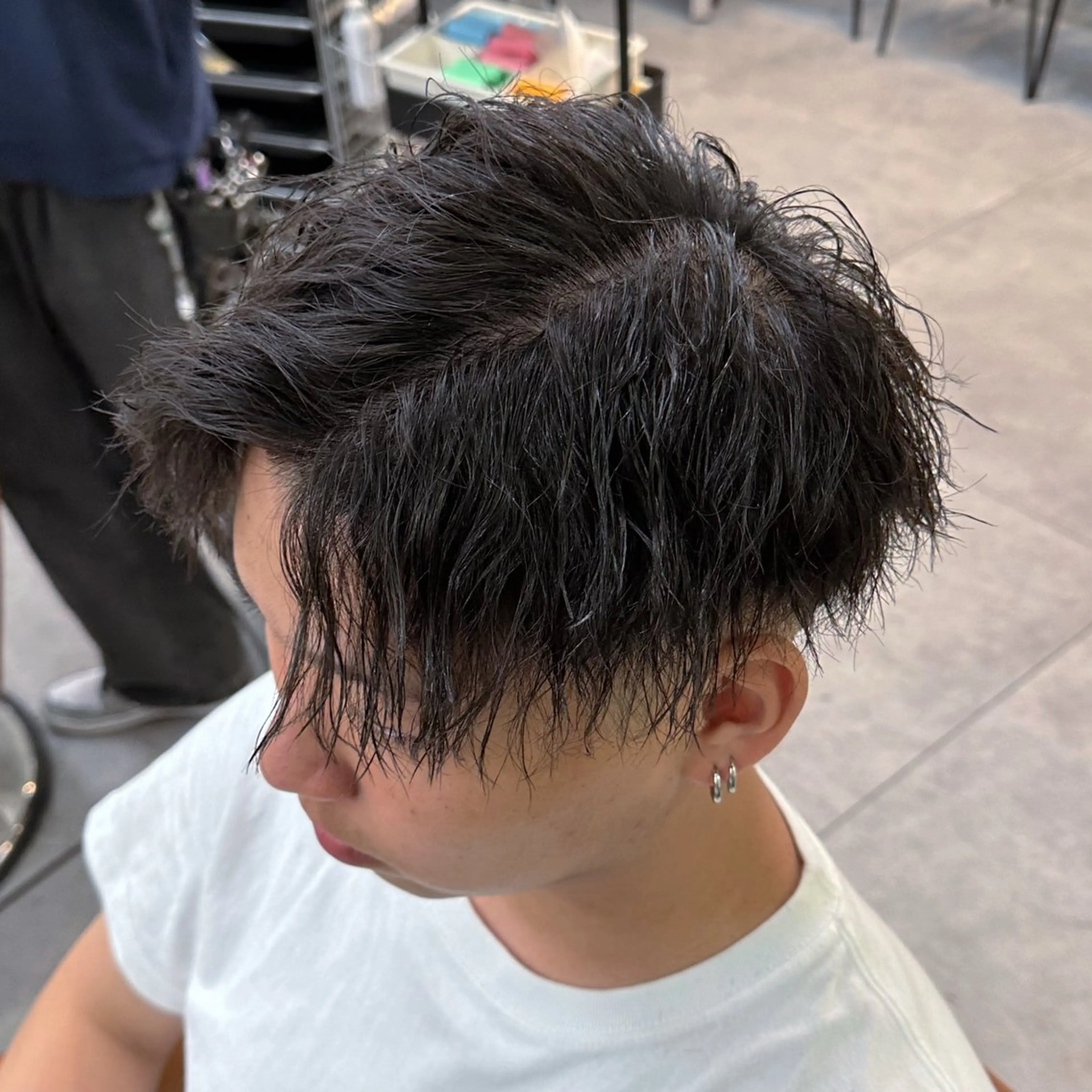 パーマ ヘアアレンジ メンズ カット パーマ 梅田/ツイスパ /短髪/田中崇奨のヘアスタイル