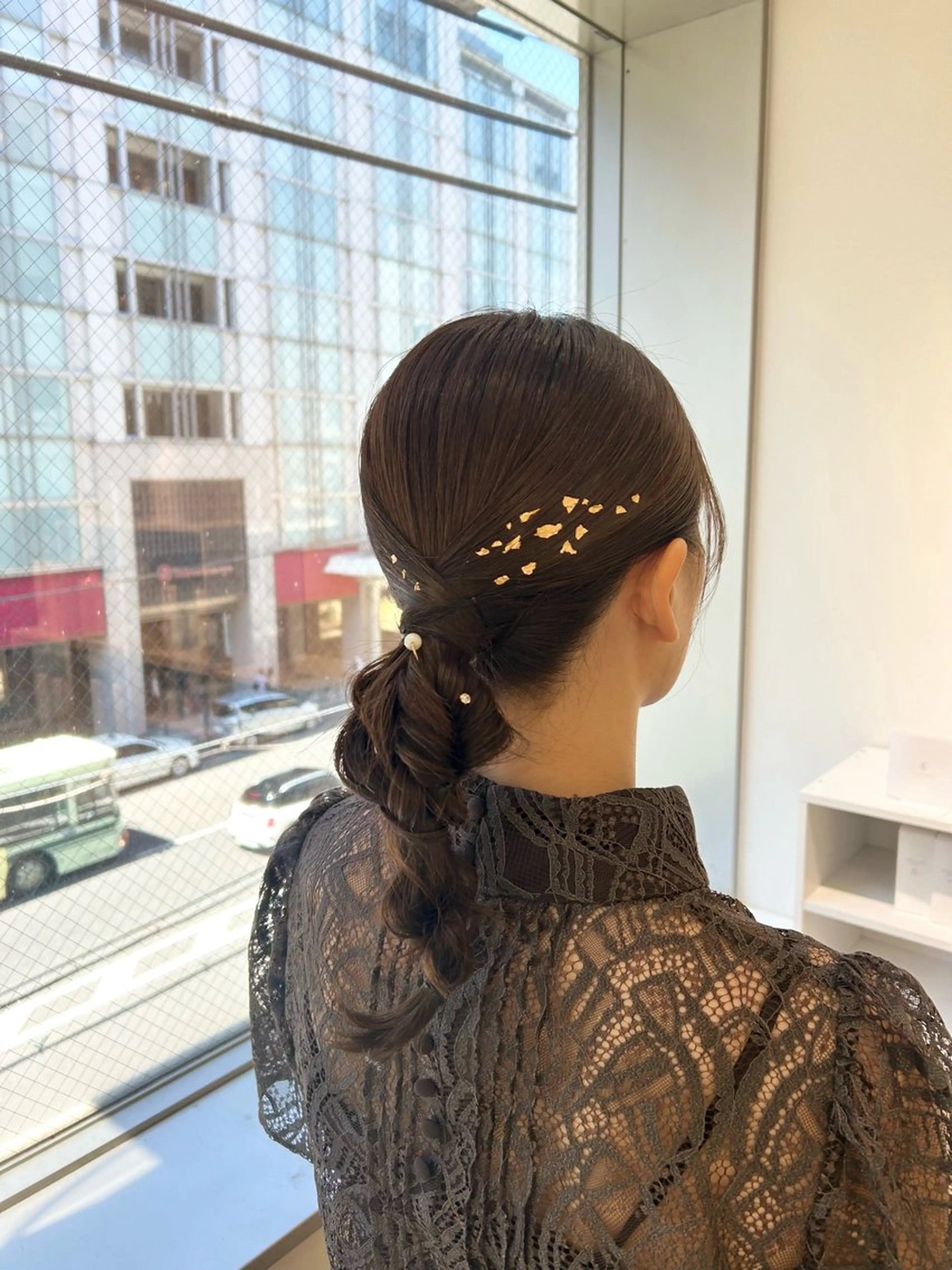 ミディアム ヘアアレンジ 結婚式・ブライダル ヘアセット 🩰ニシムラヒカリ 半個室salon♡*のヘアスタイル