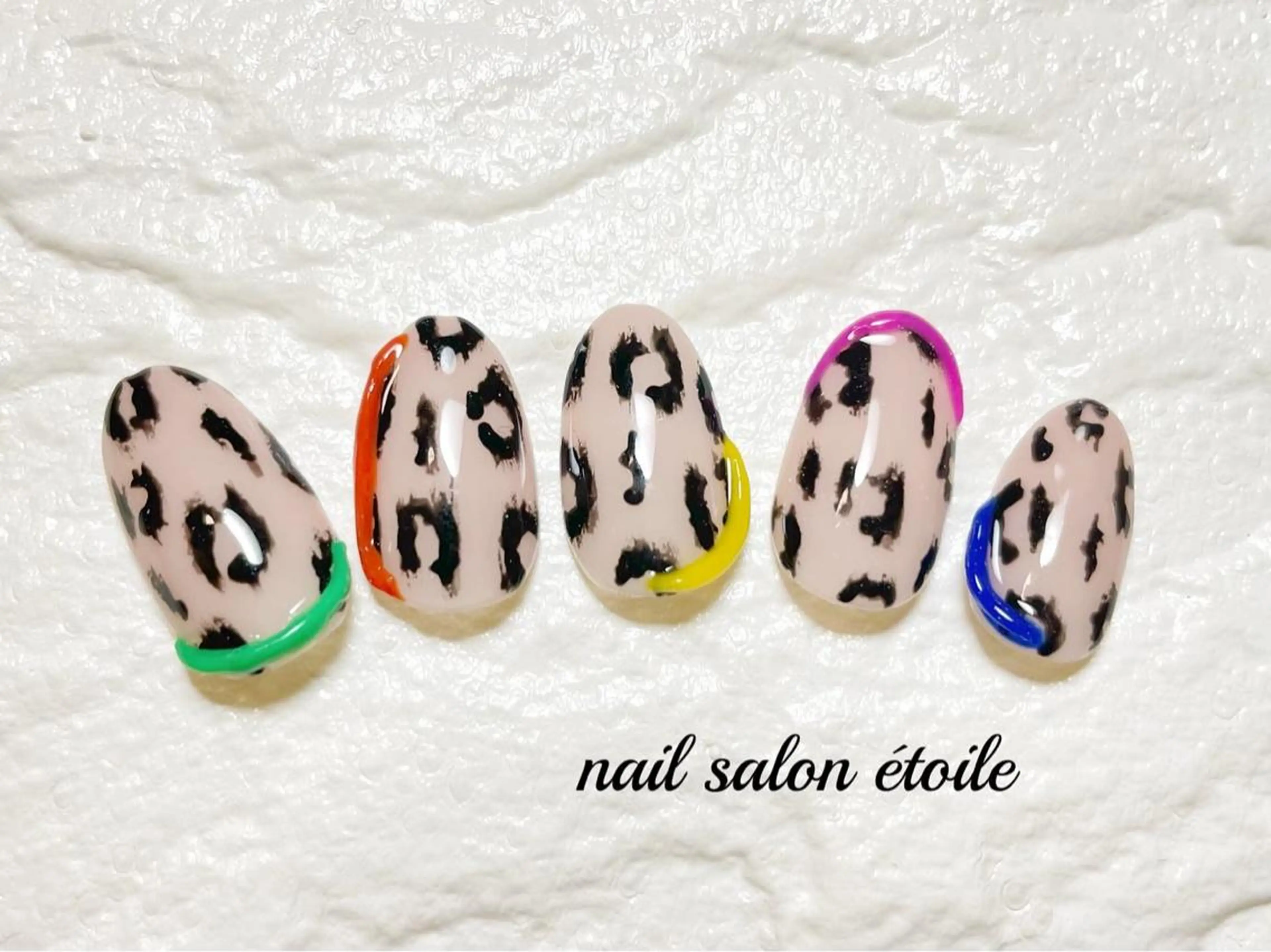 ネイル アニマル柄 アートネイル ジェルネイル ぷっくりネイル ハンドネイル nail salon étoileのネイルデザイン