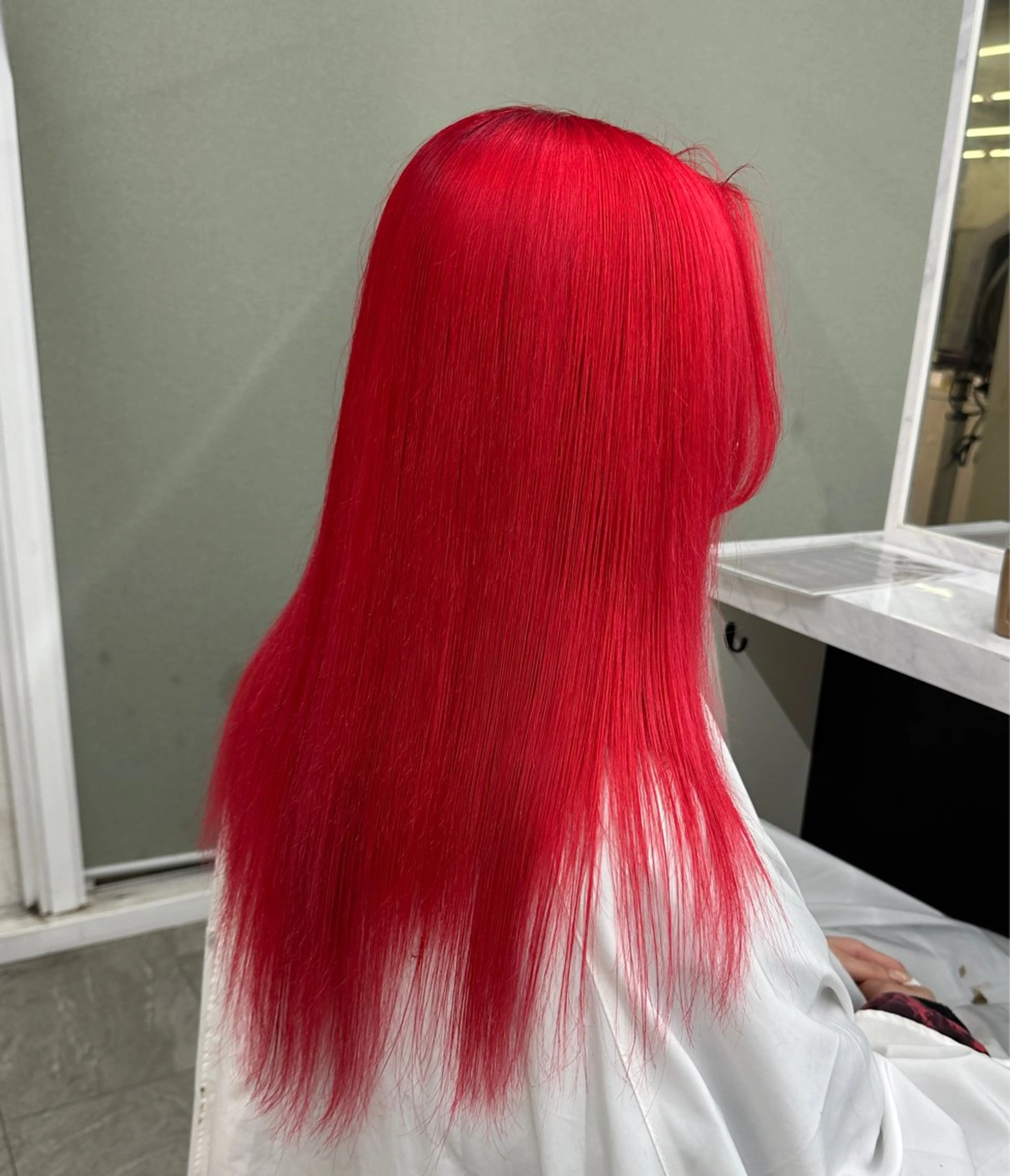 ロング カラー ダブルカラー レッドカラー 髪質改善 トリートメント 渋谷/ハイトーン/ プルエクステ/大和のヘアスタイル