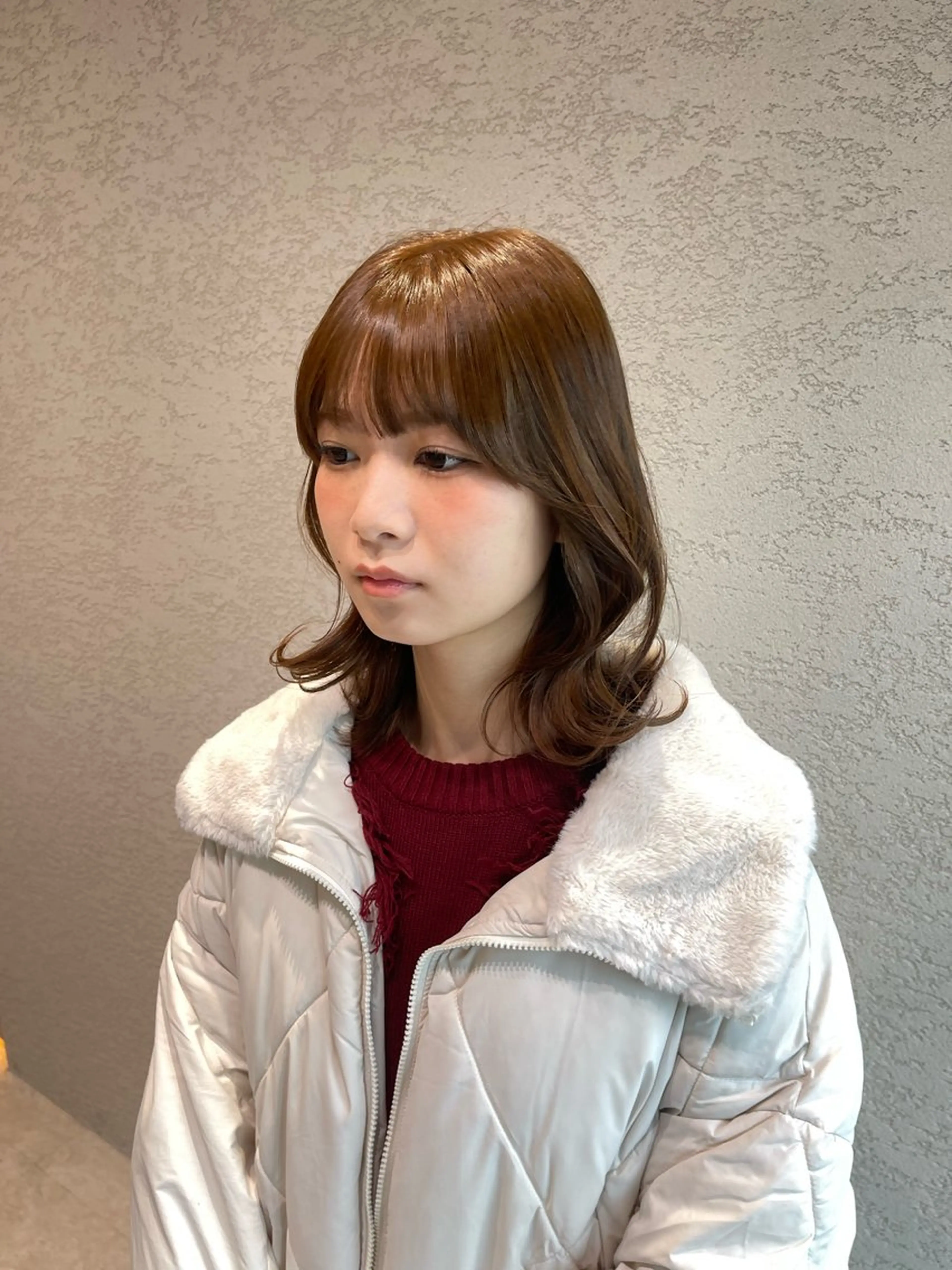 ミディアム カラー 竹田 真梨子のヘアスタイル