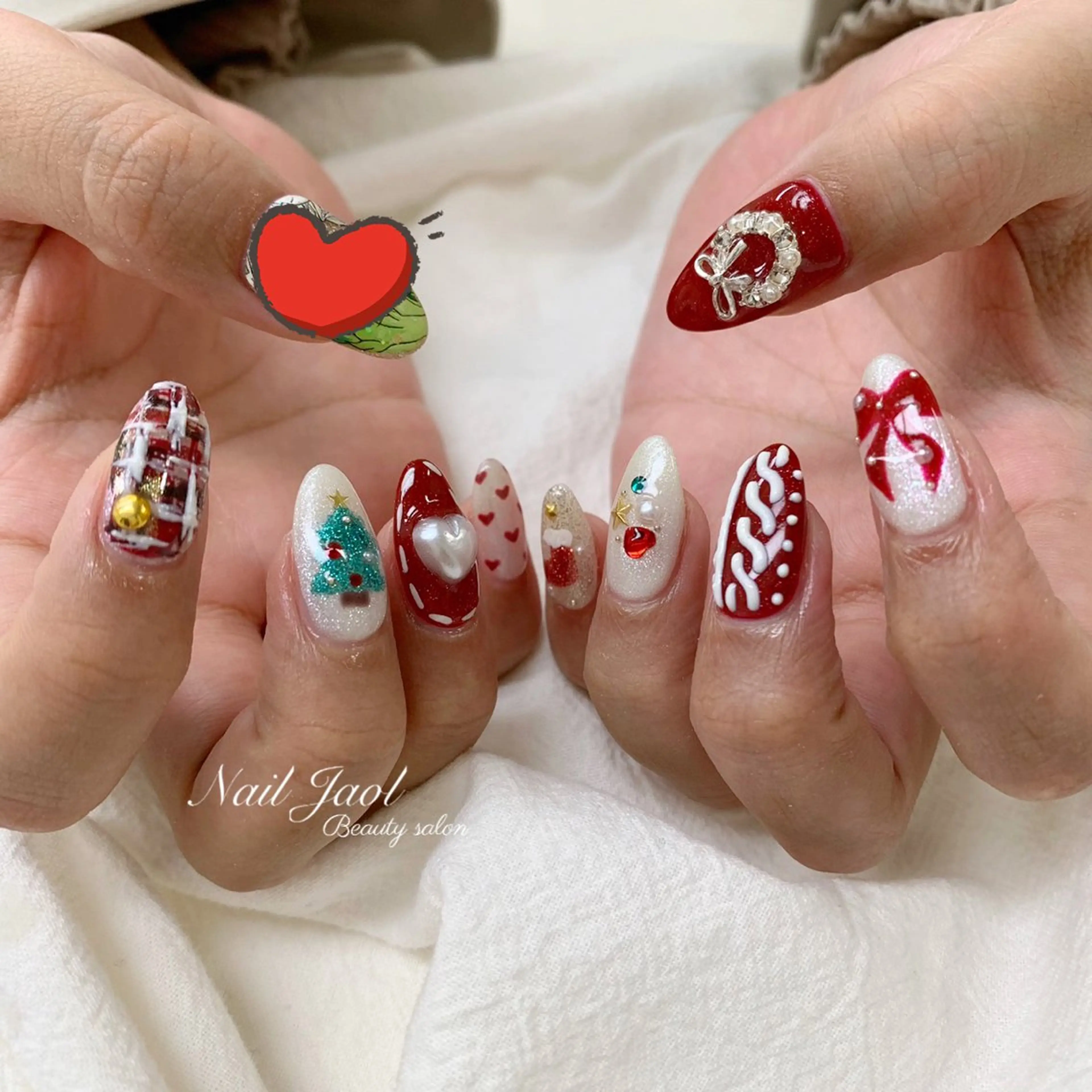 ロング 韓国風ヘア クリスマス nail jaol池袋店所属・ネイルJaol 池袋のネイルデザイン