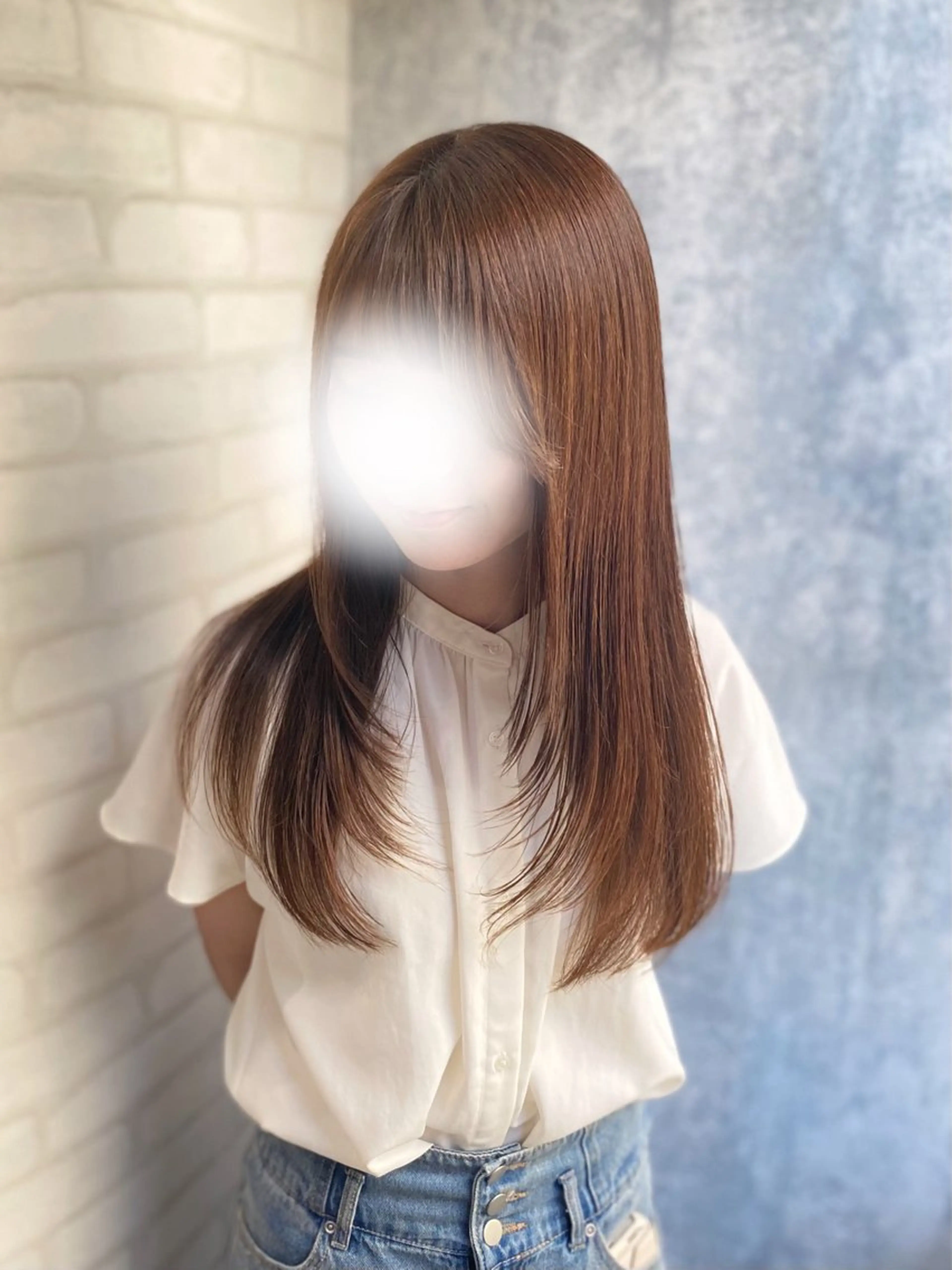 ロング カラー 透明感カラー カット shiori/透明感 /顔周り/髪質改善のヘアスタイル