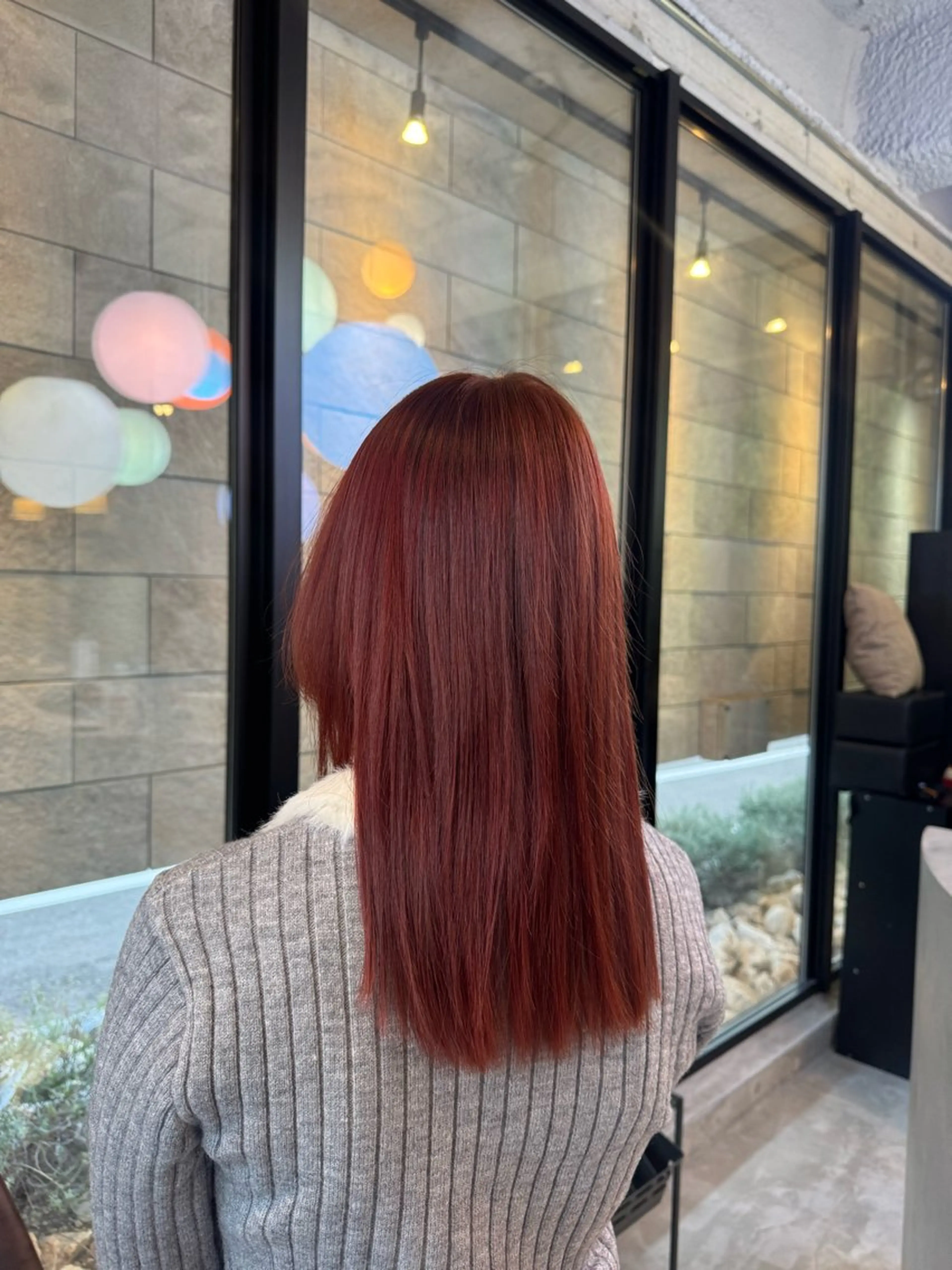 ロング カラー オレンジ カット ヘアカラー トリートメント 山本 望華のヘアスタイル