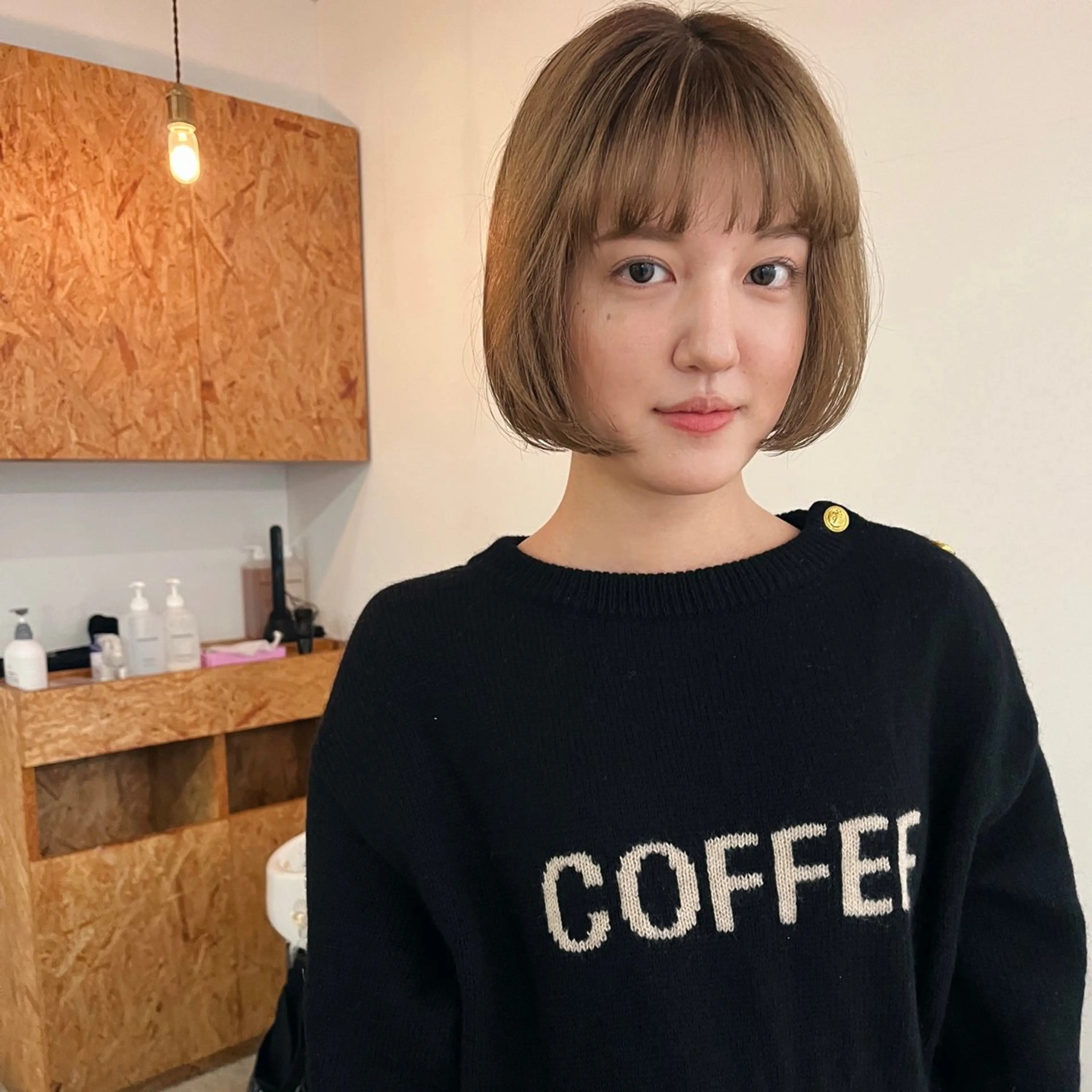 ショート ボブ 暖色/パーマ 🌼クニトウメイのヘアスタイル