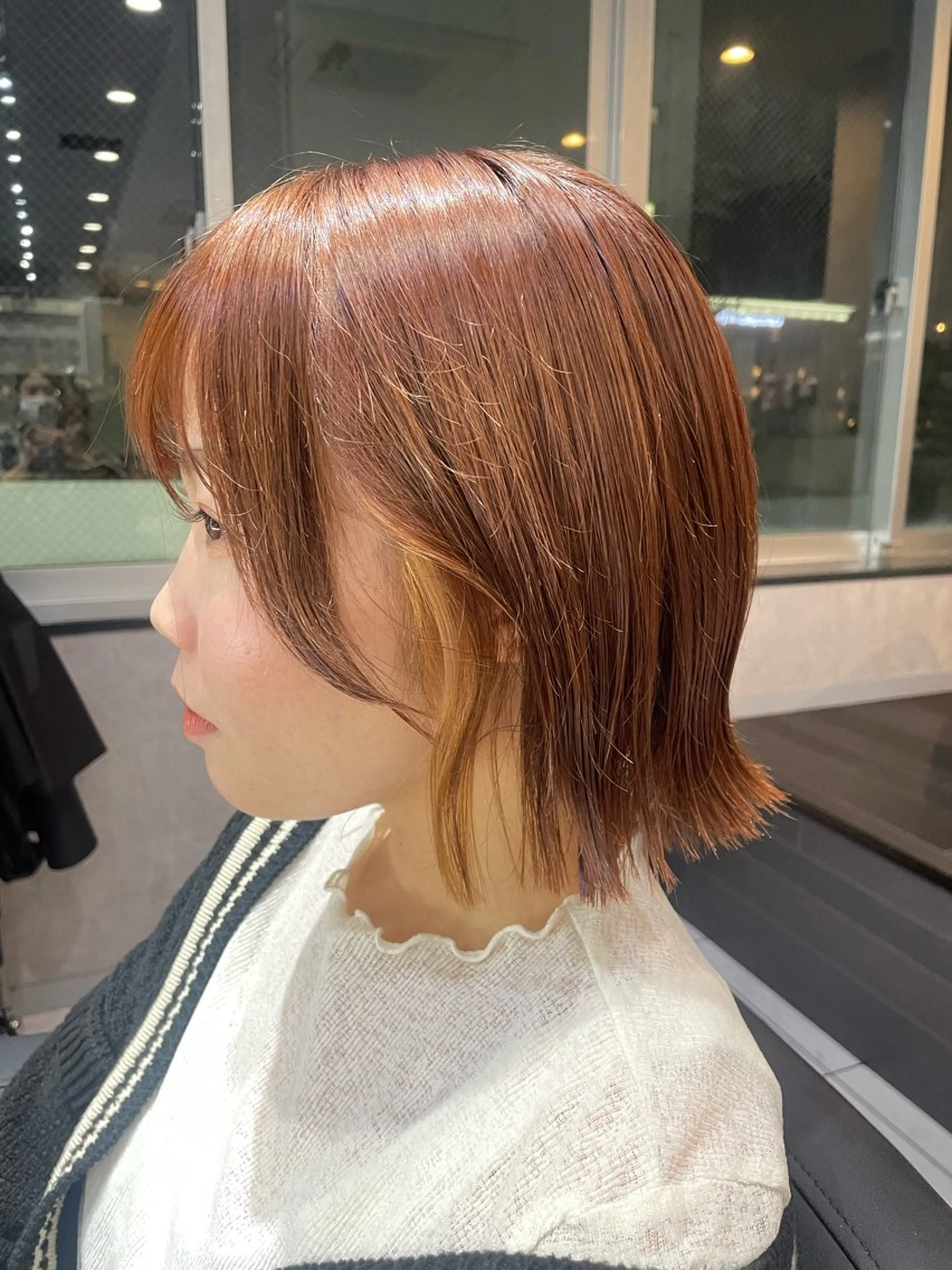 ミディアム カラー 前田 桃花のヘアスタイル