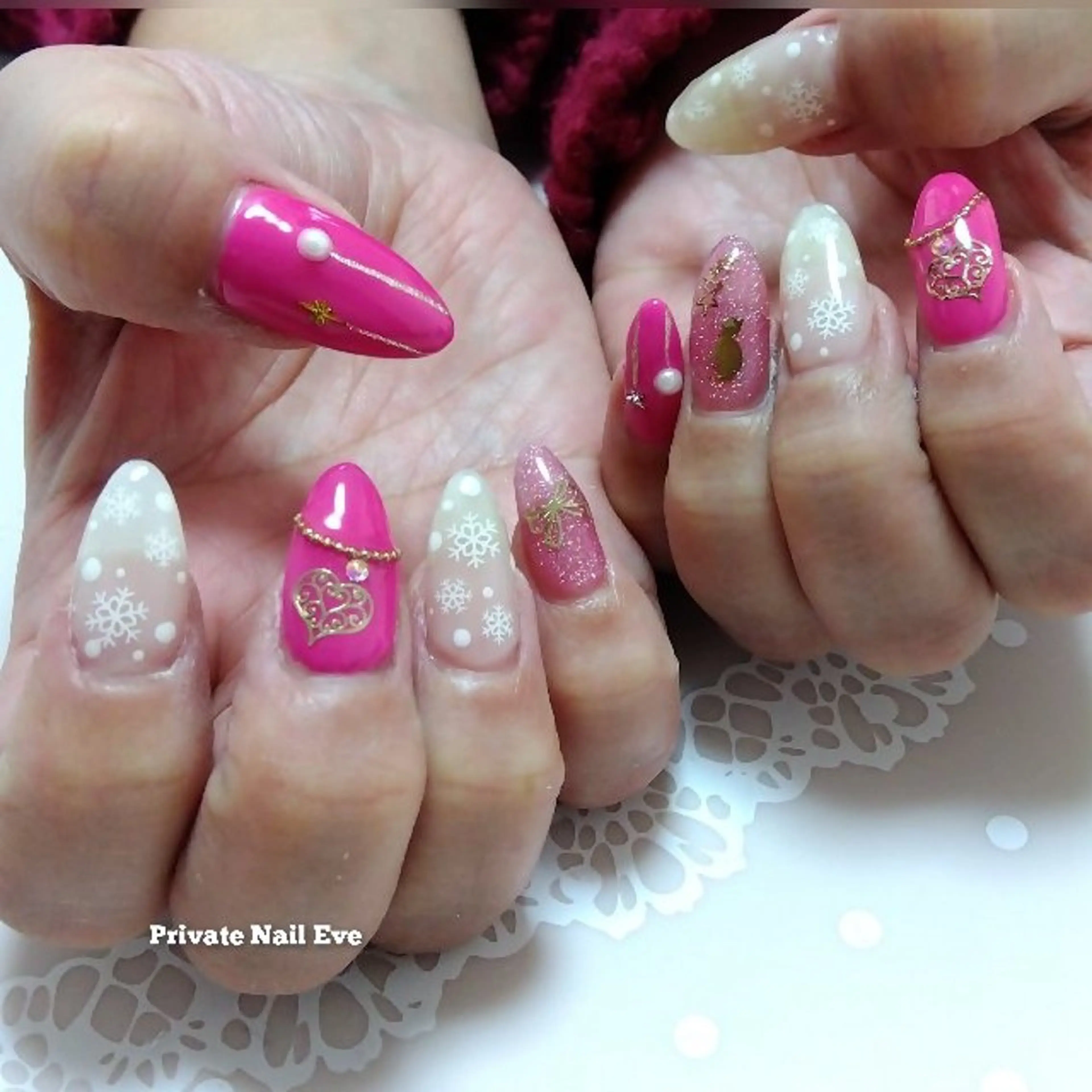 ネイル 冬ネイル クリスマス ハンドネイル ネイル junkoのネイルデザイン