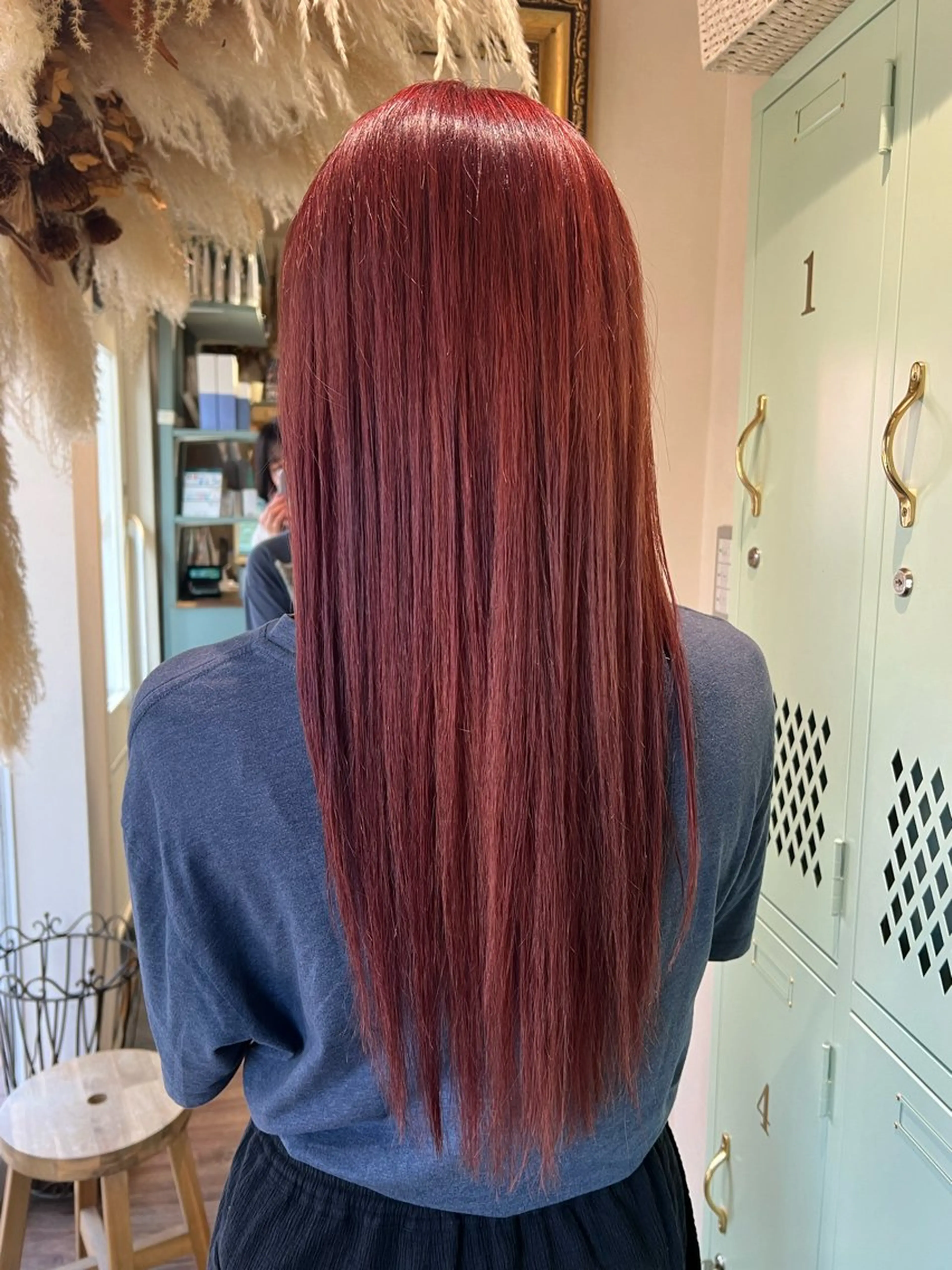 ロング ヘアカラー 朝が楽になる艶髪縮毛 ✨中稲明梨のヘアスタイル