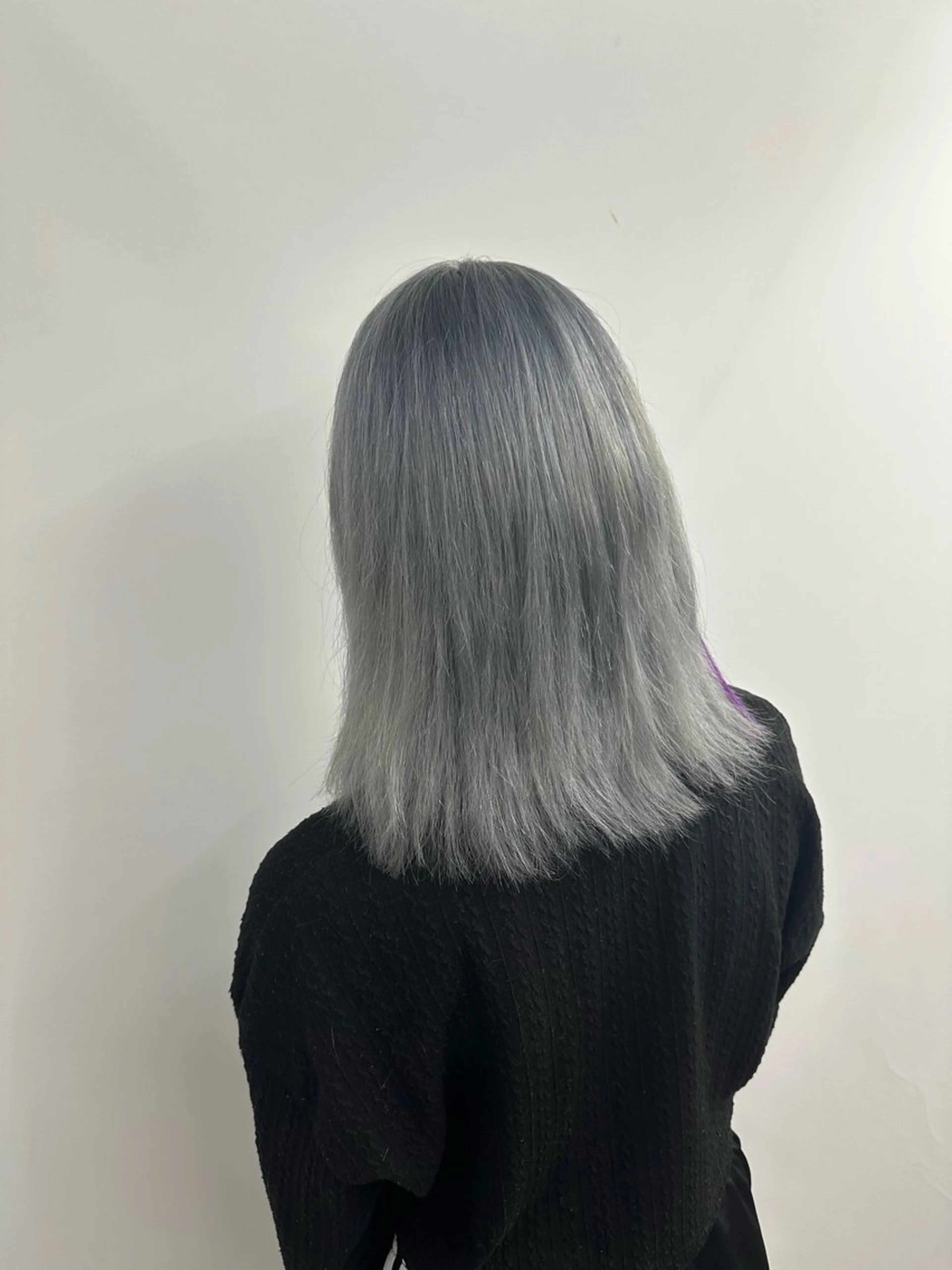 ミディアム ヘアカラー 韓国ヘア×ハイトーン AYA💫のヘアスタイル