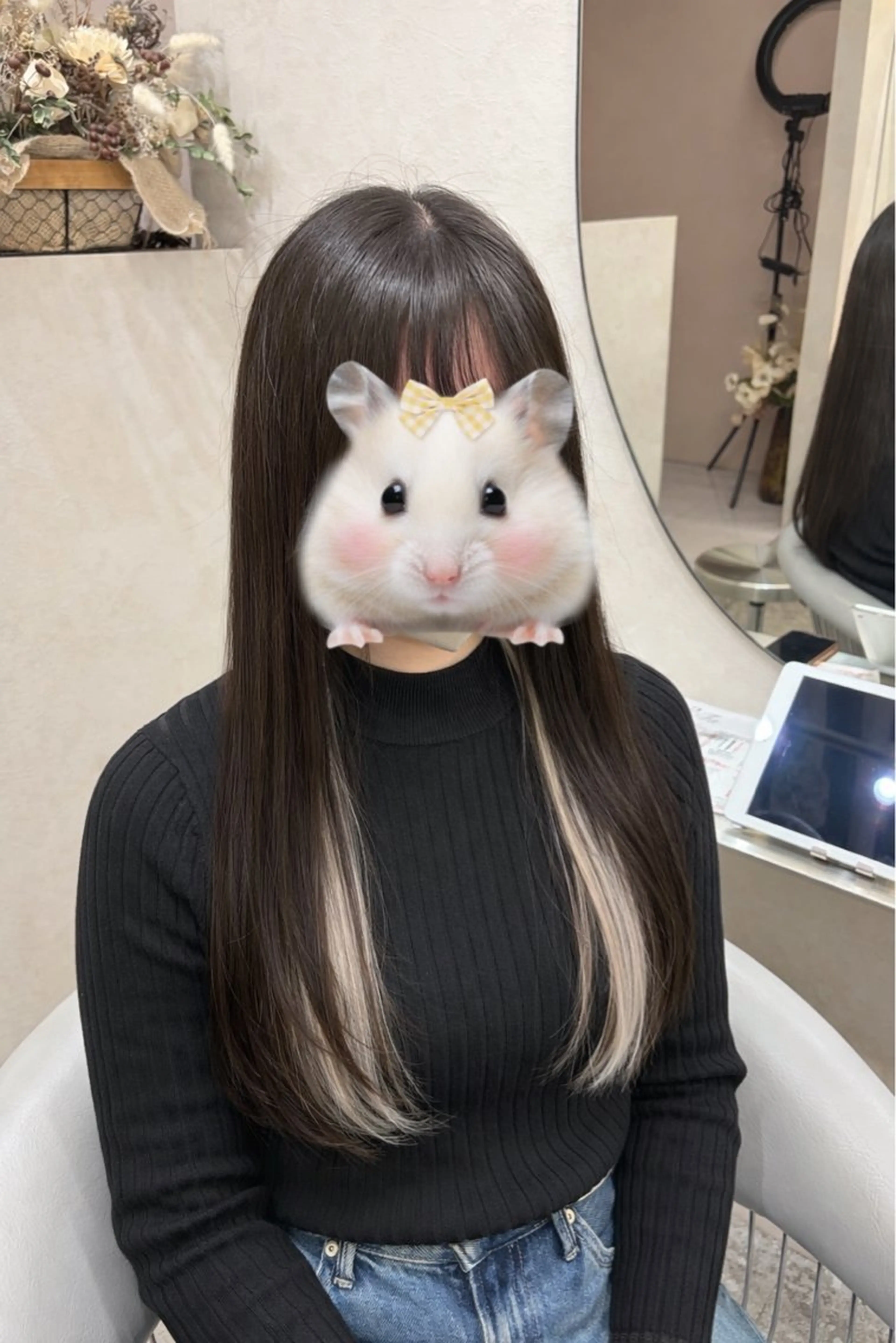 ロング エクステ Rio🎀透明感 カラー♡顔周り♡のヘアスタイル