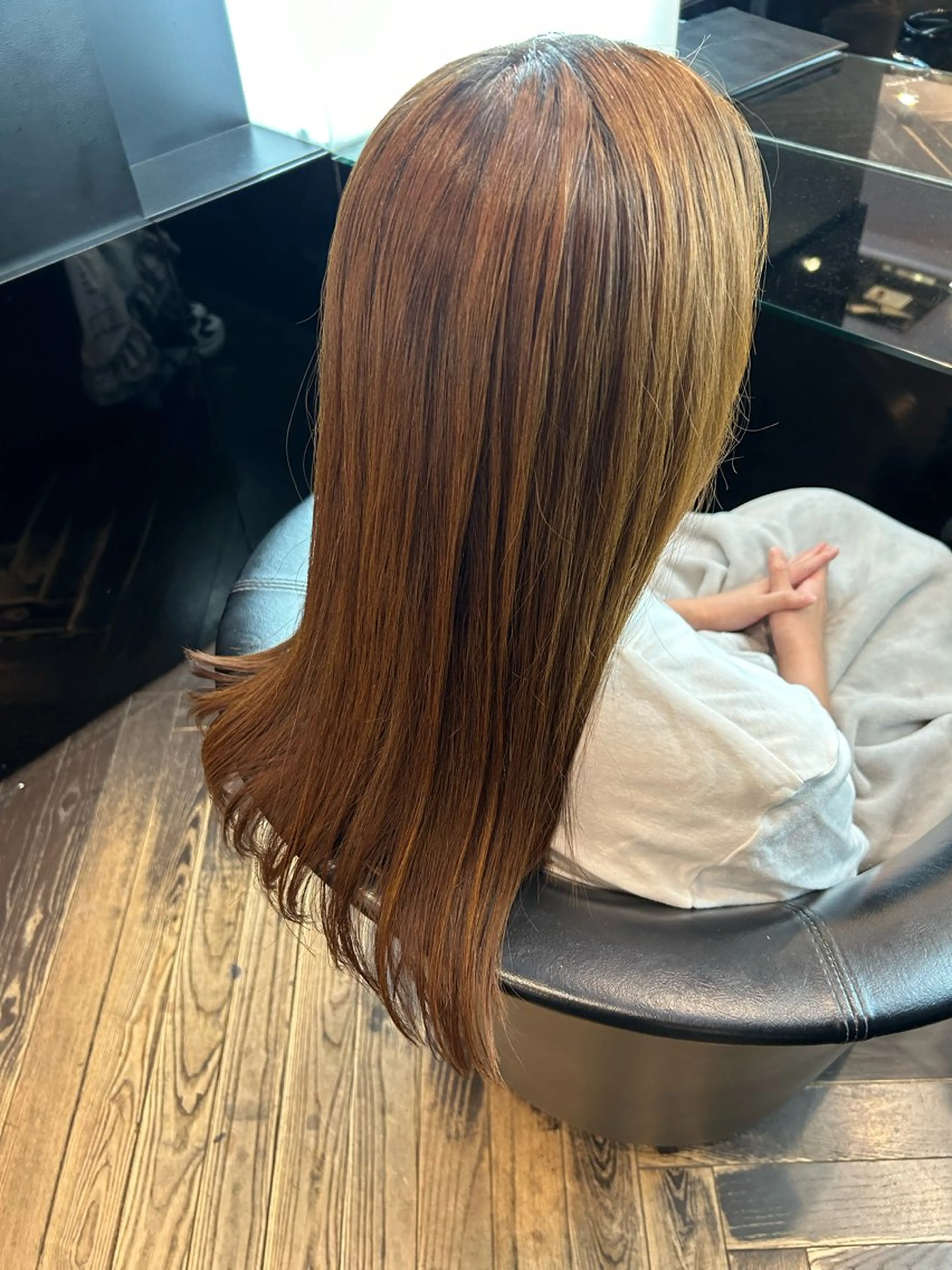 ロング 酸性ストレート カット パーマ 奥村 宏治のヘアスタイル