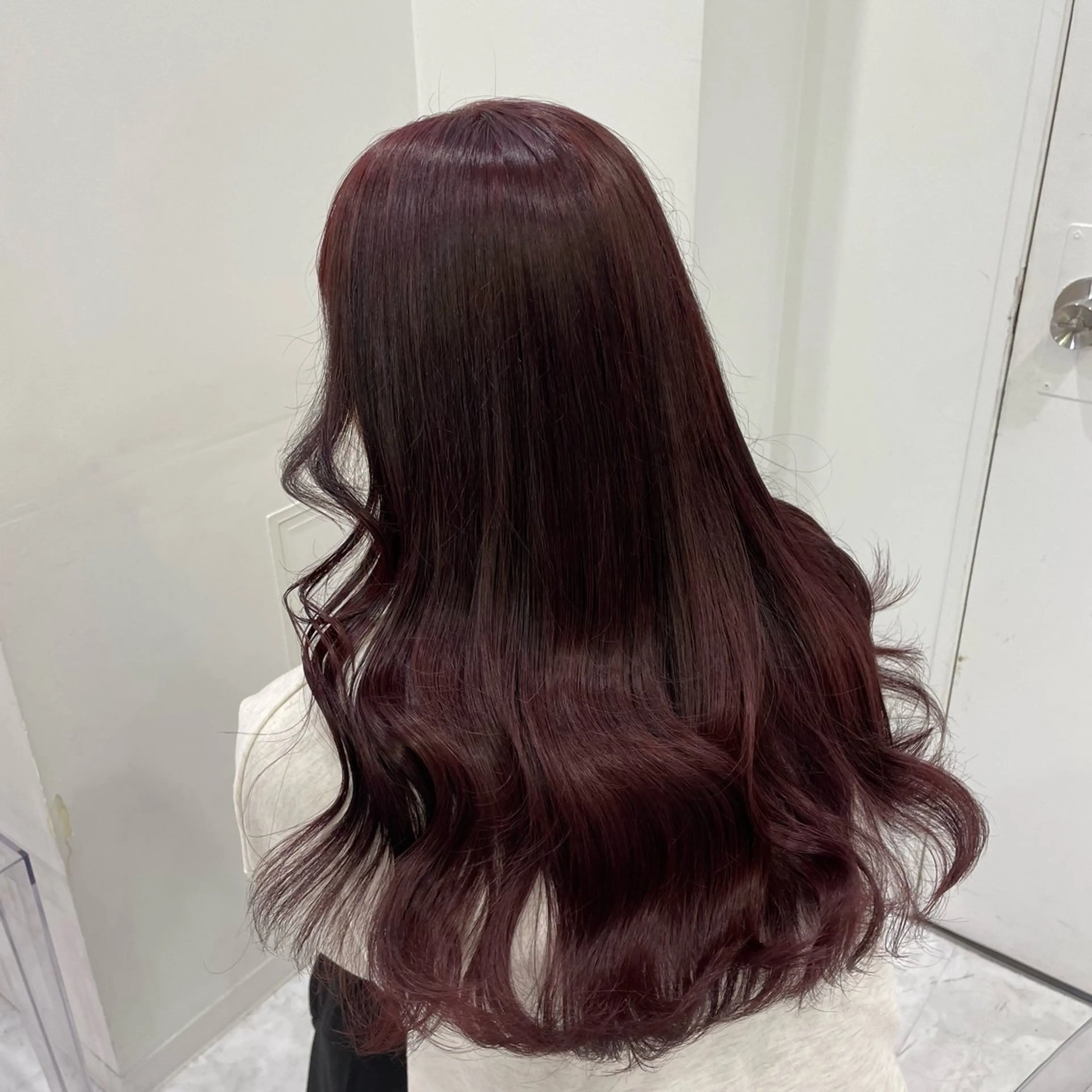 セミロング カラー ヘアアレンジ ケアカラー 中韓🇰🇷暖色/ ワインレッド/らいるのヘアスタイル