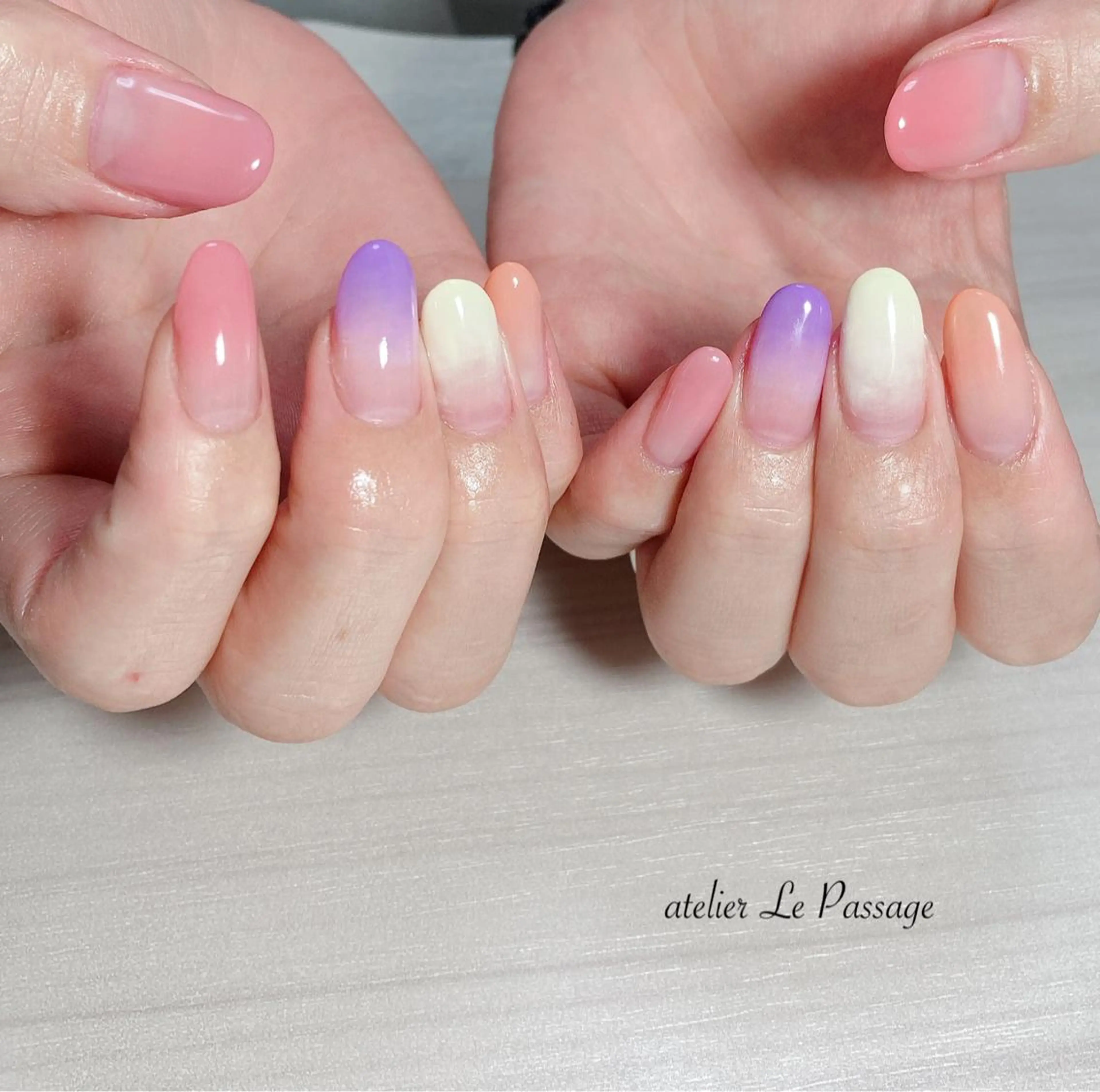 ネイル ジェルネイル オフィスネイル ワンカラーネイル パラジェル パステルネイル Atelier Le Passage所属・h nakatsukaのネイルデザイン