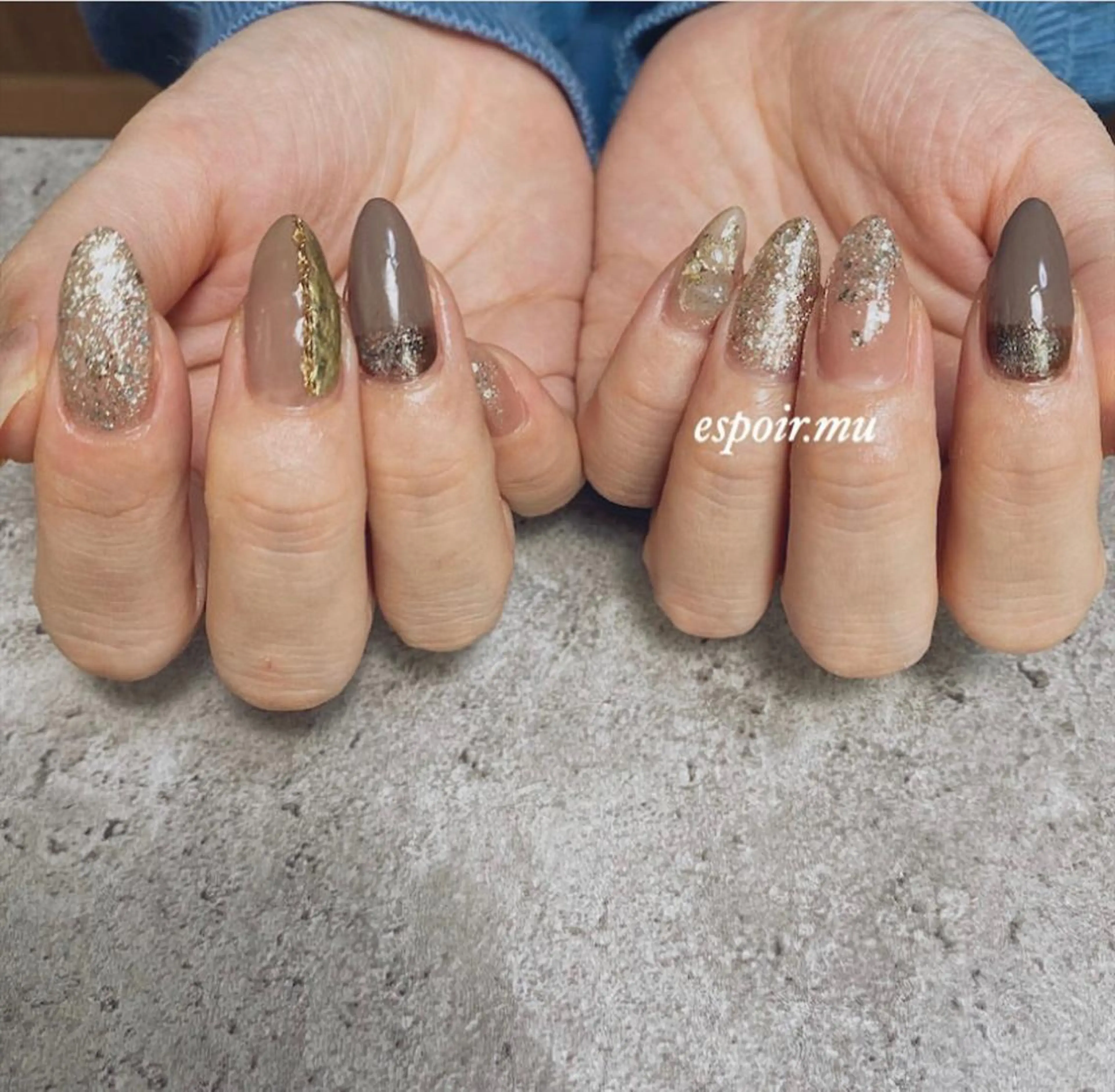 ロング ネイル espoir. muのネイルデザイン