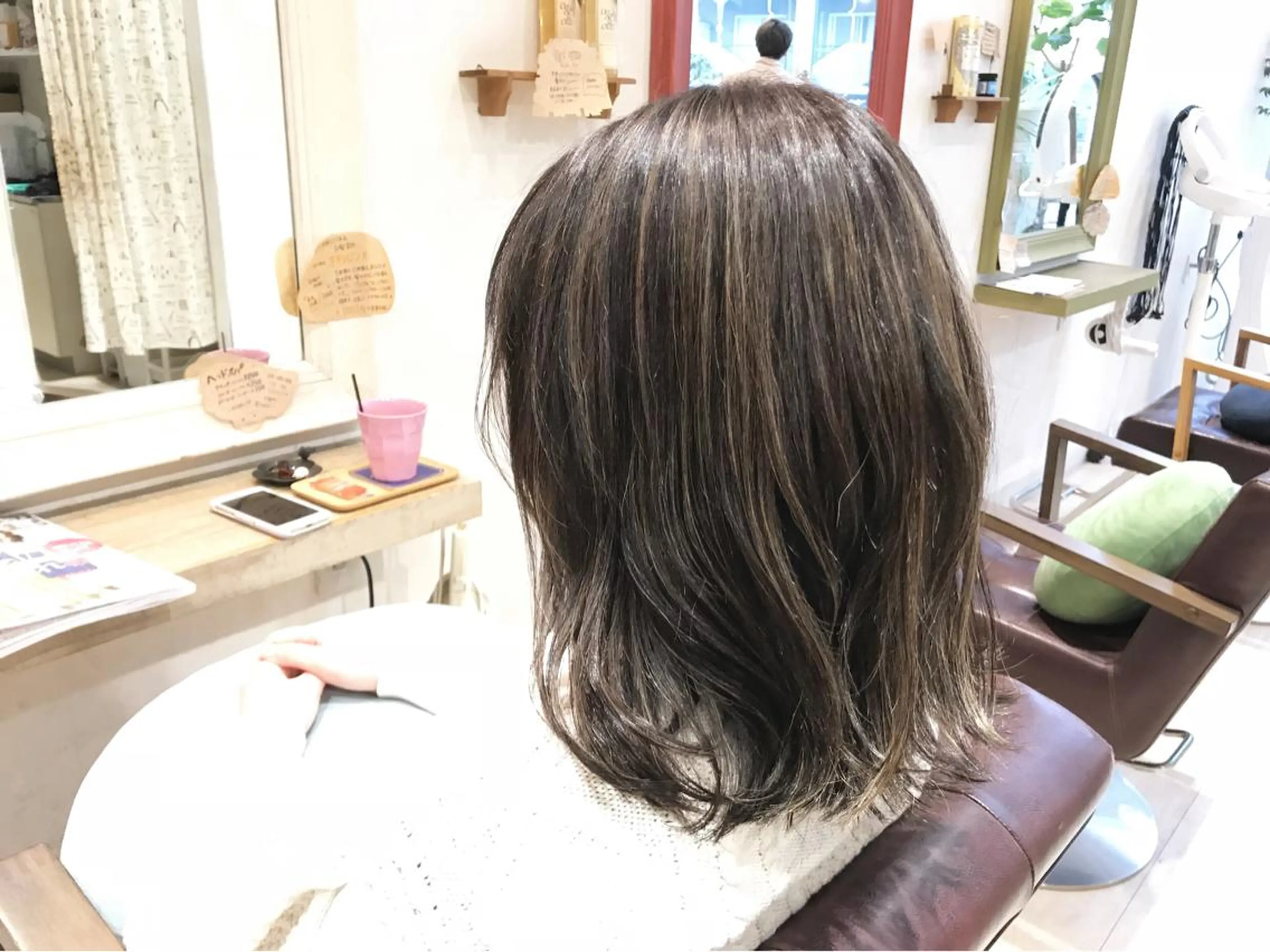 ミディアム カラー ハイライトカラー ハイライト メンズ指名多数!! SiLO 田島のヘアスタイル