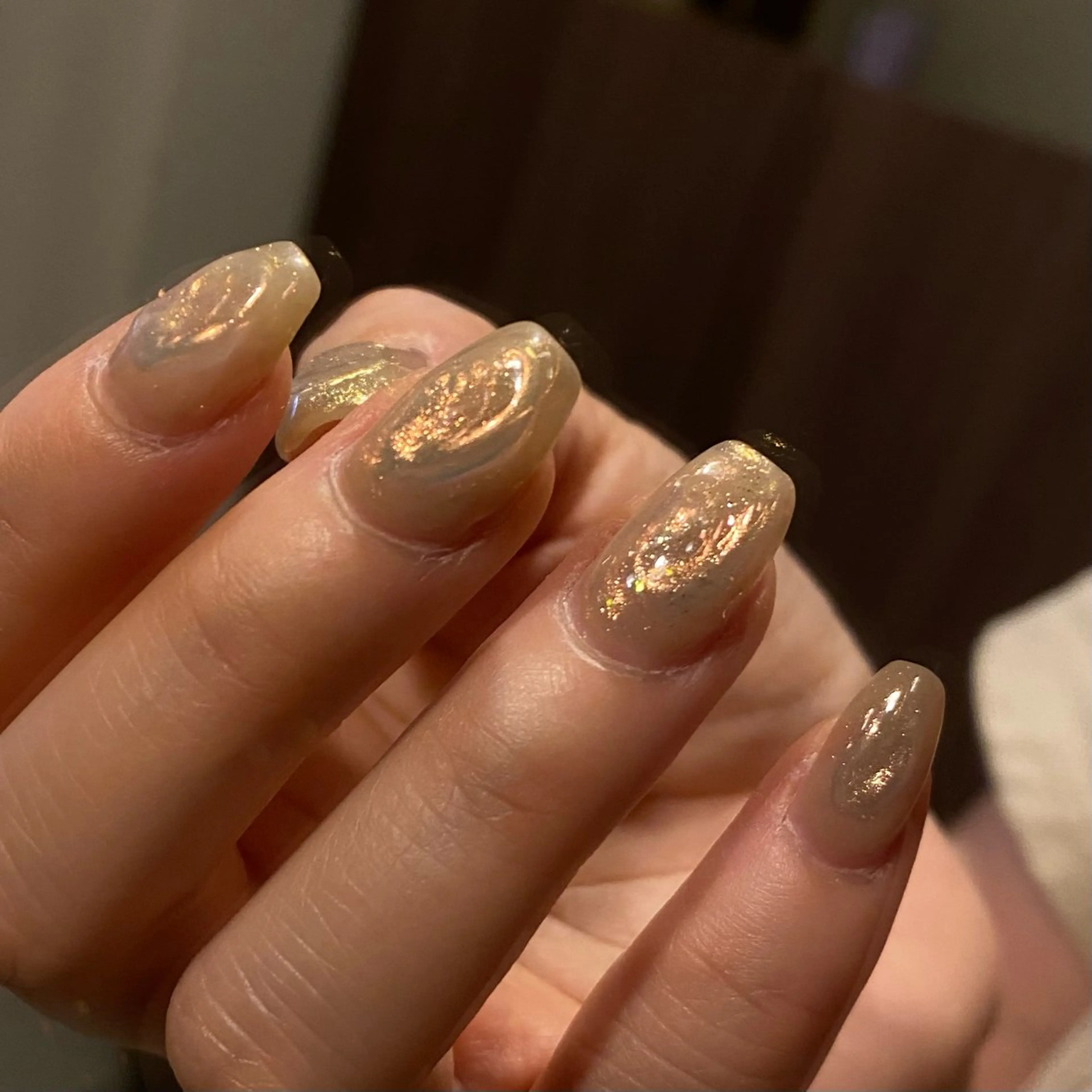 ネイル 氷ネイル・うるうるネイル ミラーネイル ぷっくりネイル amuse 手書きニュアンスのネイルデザイン