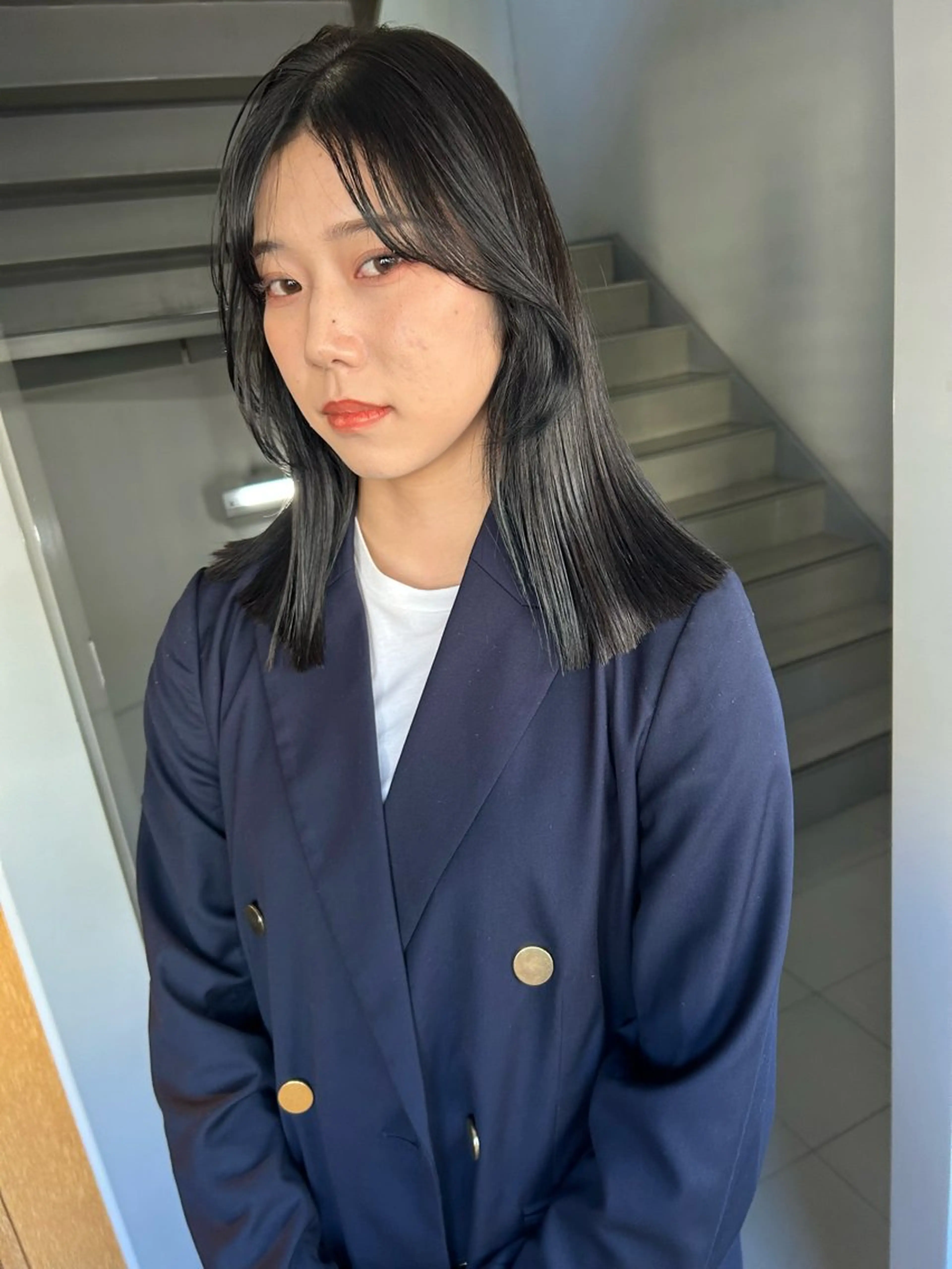 ミディアム カラー パーマ ヘアアレンジ 髪と音処　マトぺ所属・デザインカラー/ボブ ブリーチカラー/ユリのヘアスタイル