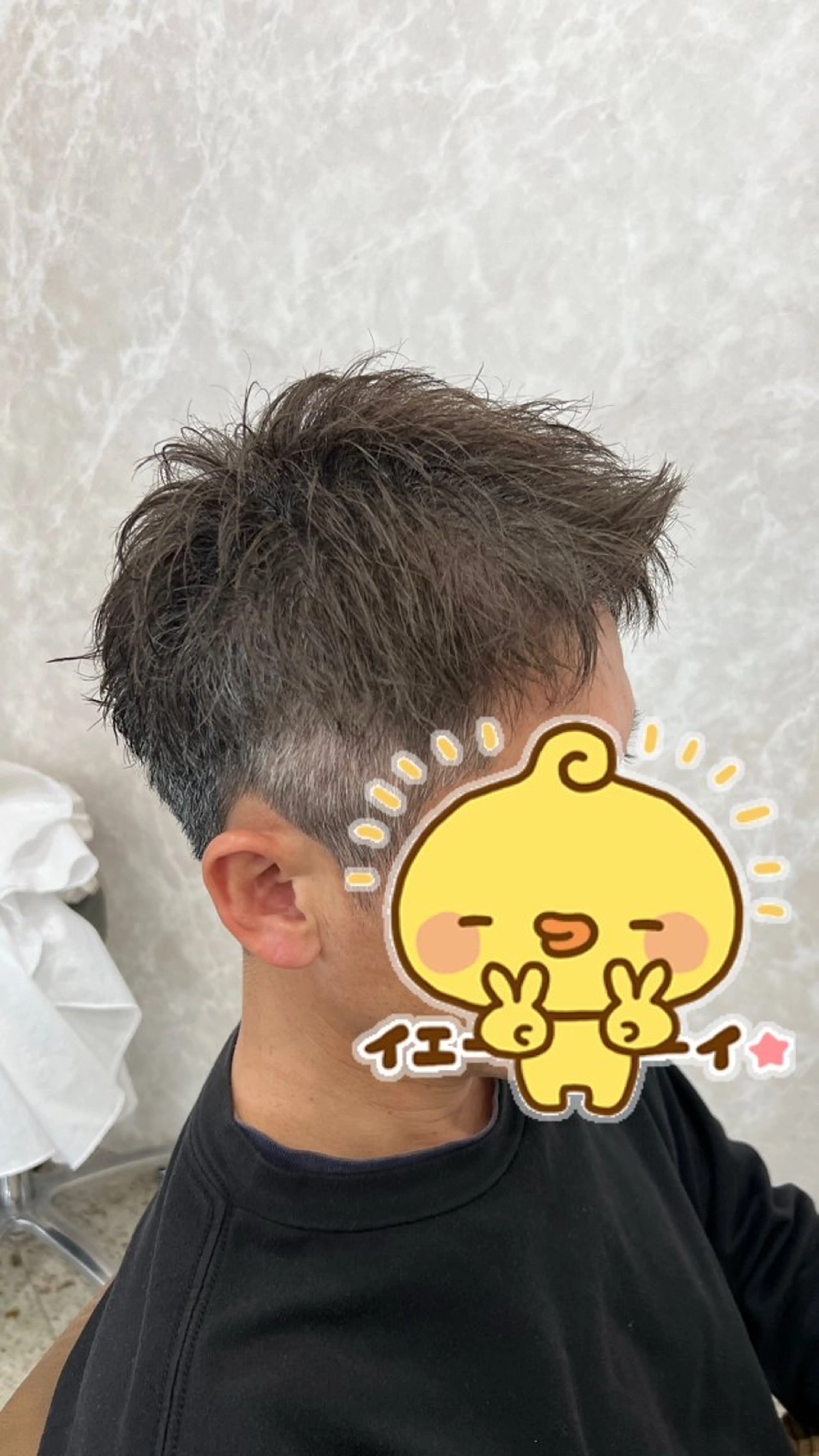 ショート メンズ アップバング メンズパーマ ショートヘア ilu by Atmos所属・近藤 叶大のヘアスタイル