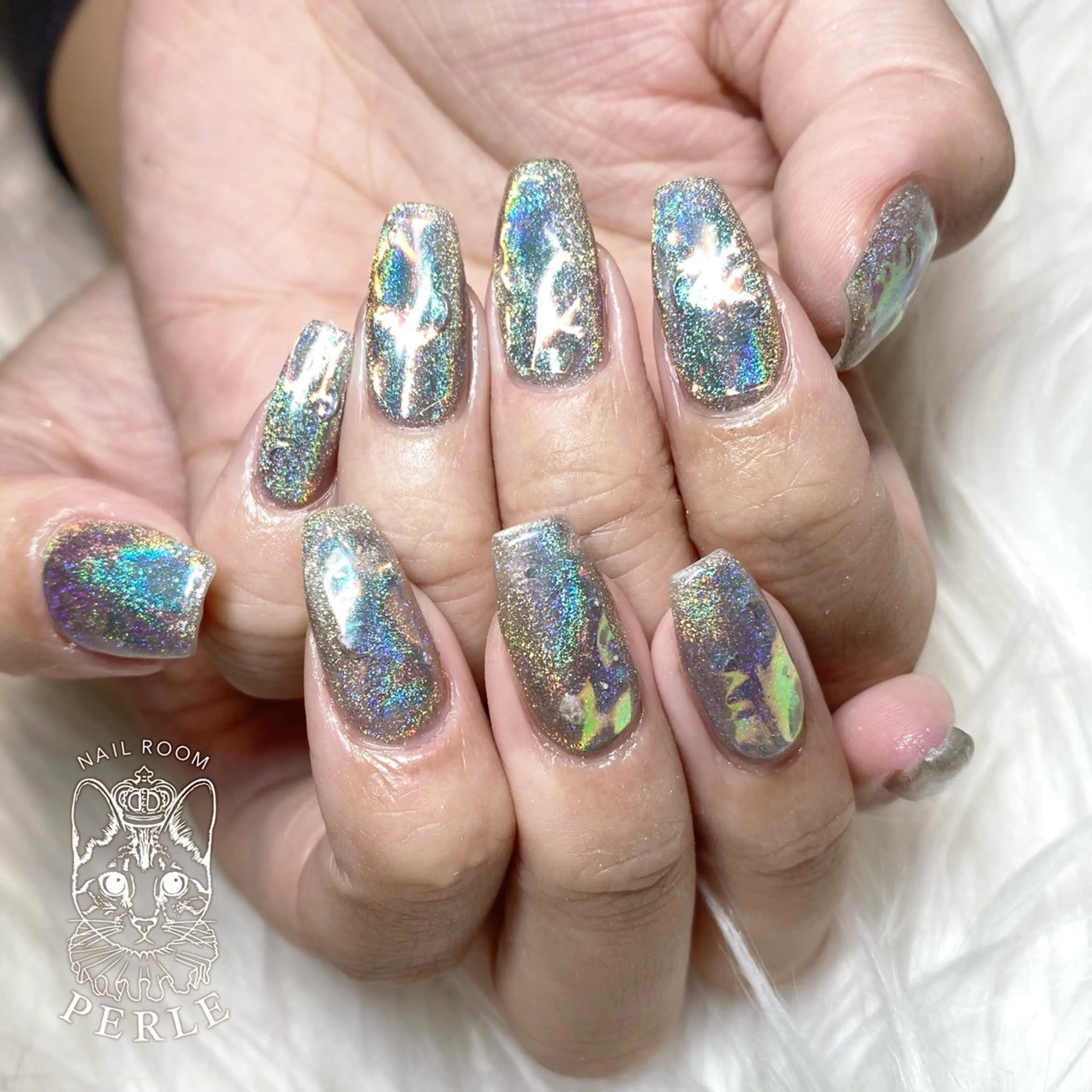 ネイル 氷ネイル・うるうるネイル nail room Perleのネイルデザイン