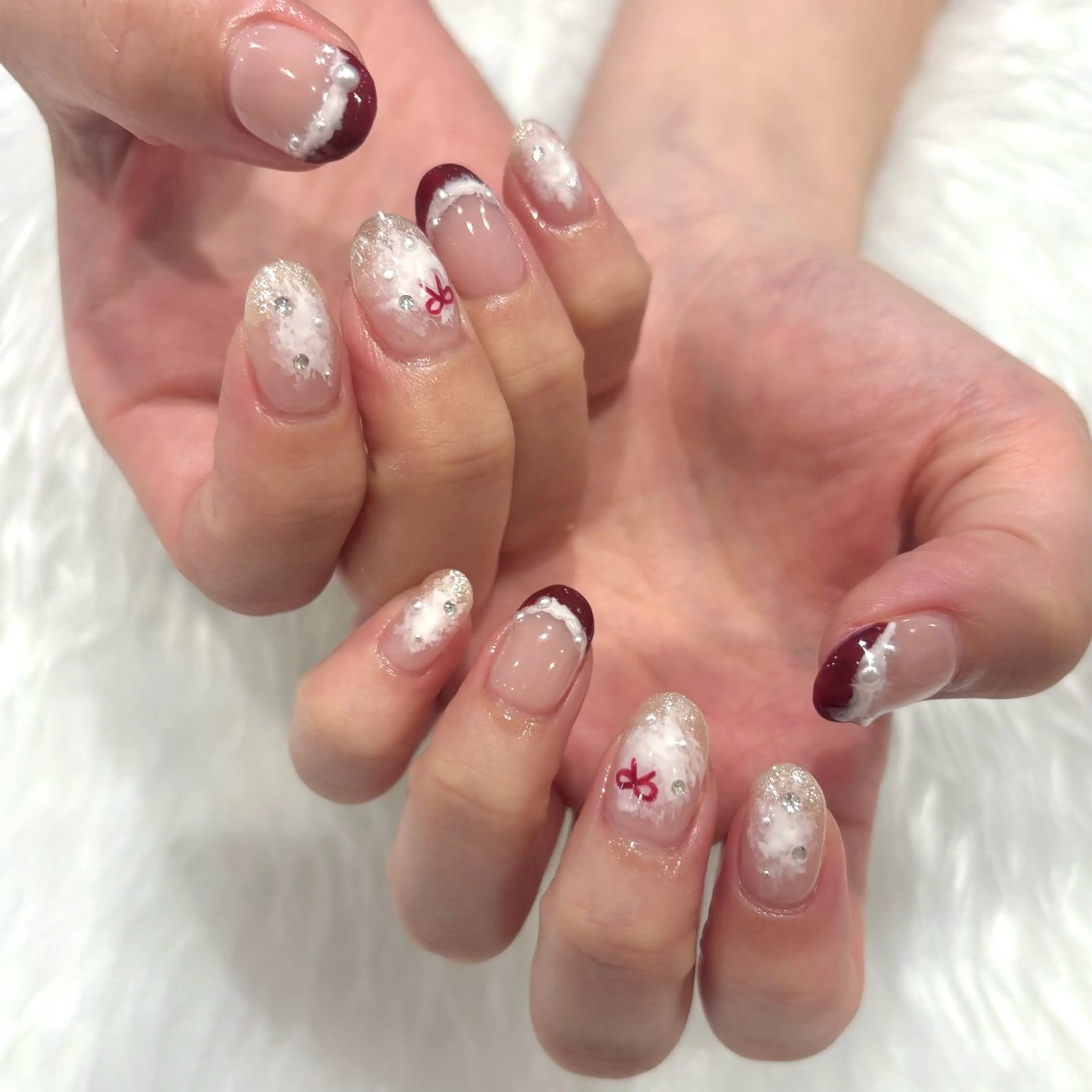 ネイル 冬ネイル クリスマス ハンドネイル nailist🍒 ヤマザキのネイルデザイン