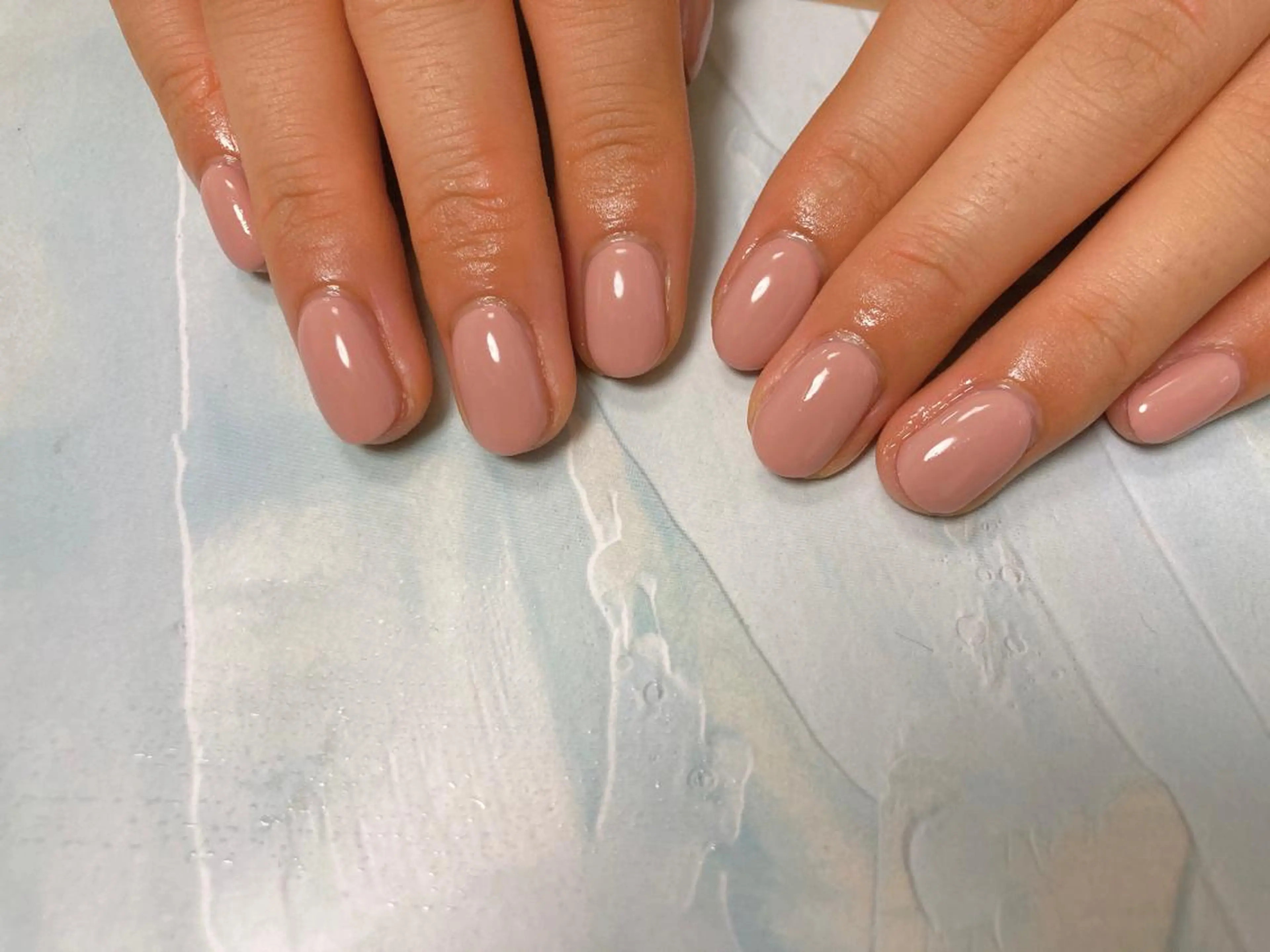 ネイル ワンカラーネイル ピンク ハンドネイル Mogu nail 二子玉川のネイルデザイン