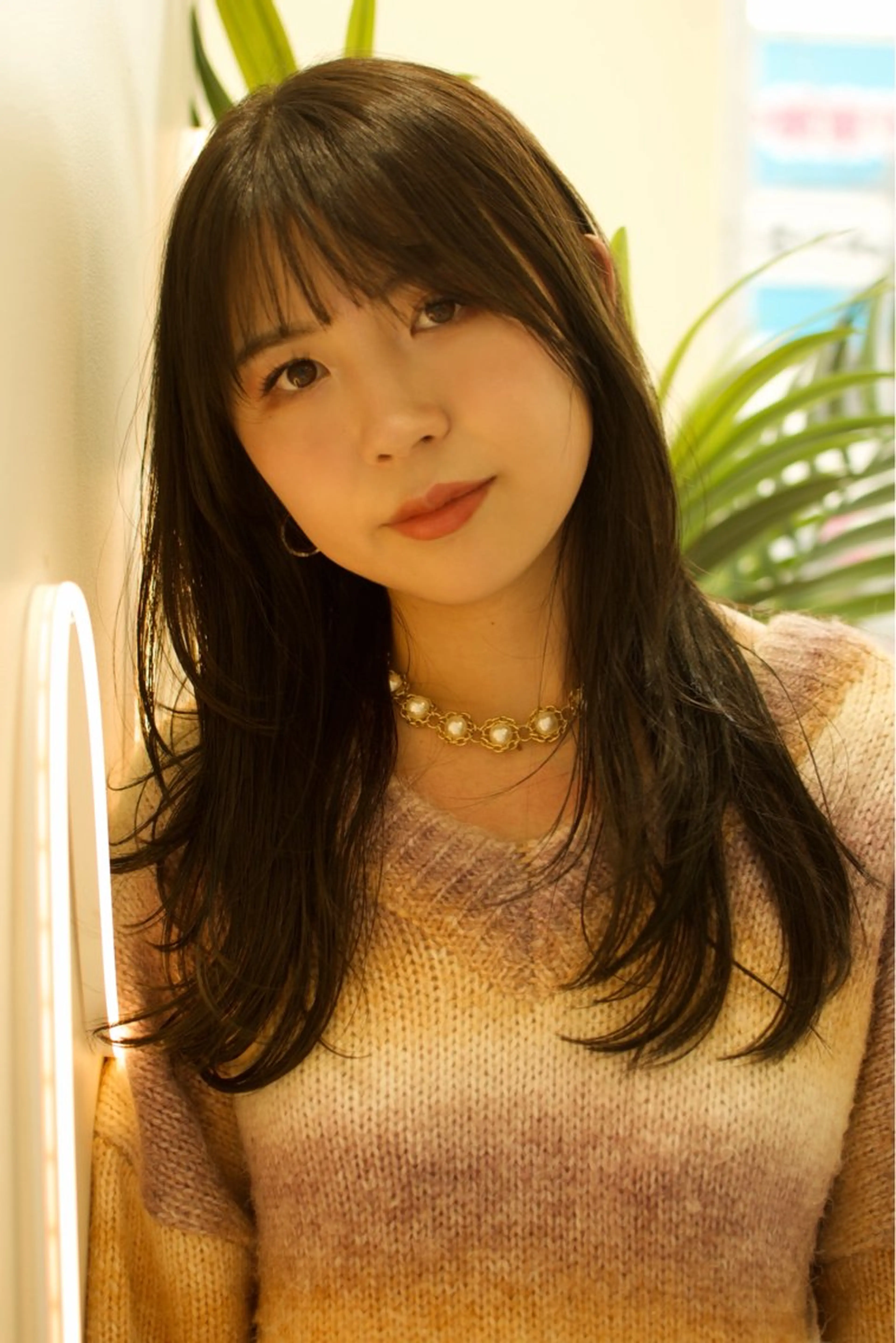 ロング カラー 透明感カラー くびれヘア 顔まわりレイヤー 顔周りカット 韓国風ヘア カット ヘアカラー トリートメント cana カナ/レイヤーカットのヘアスタイル