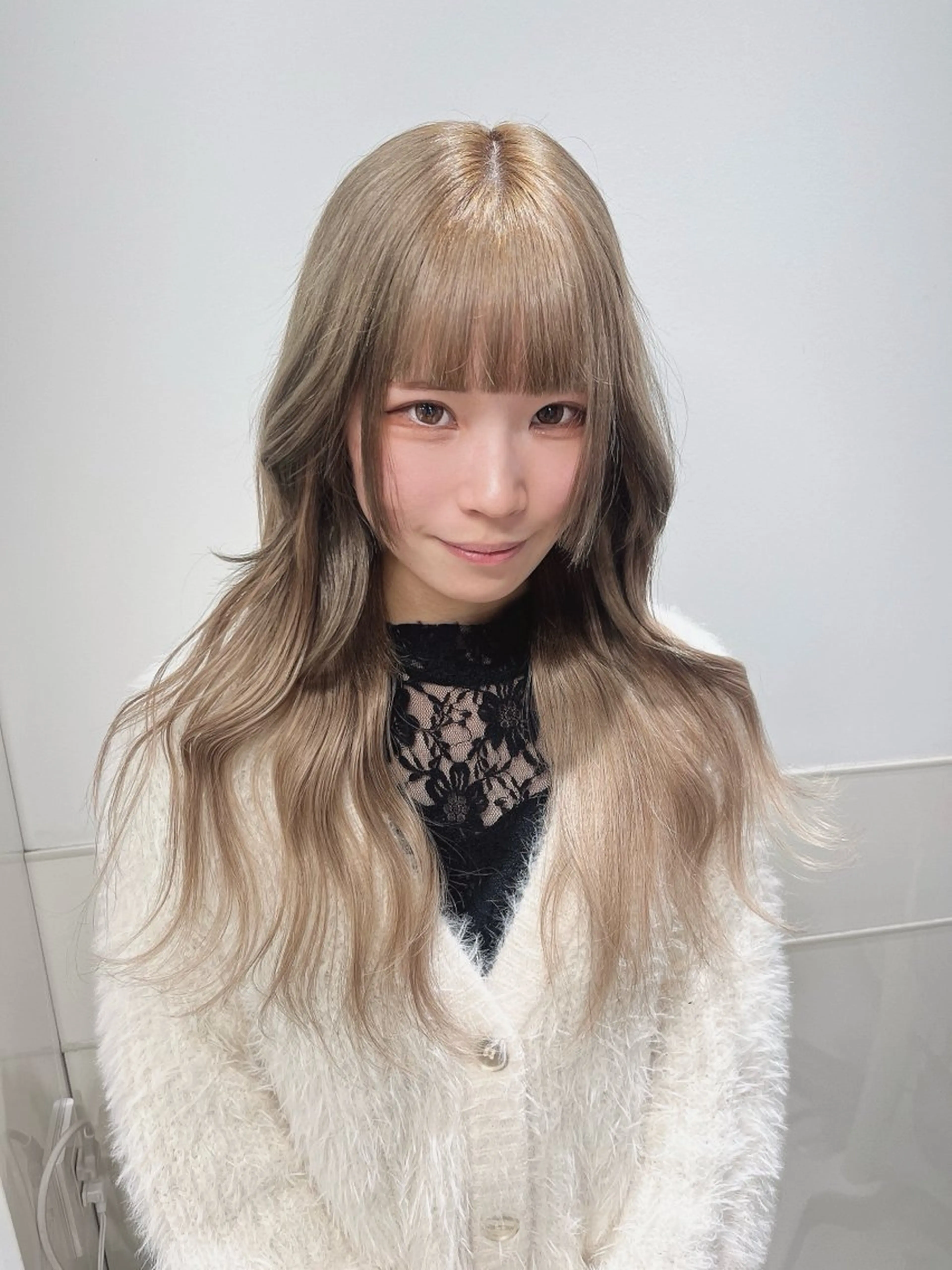 ロング シールエクステ エクステ エクステ りおな/エクステ /ミルクティーカラーのヘアスタイル