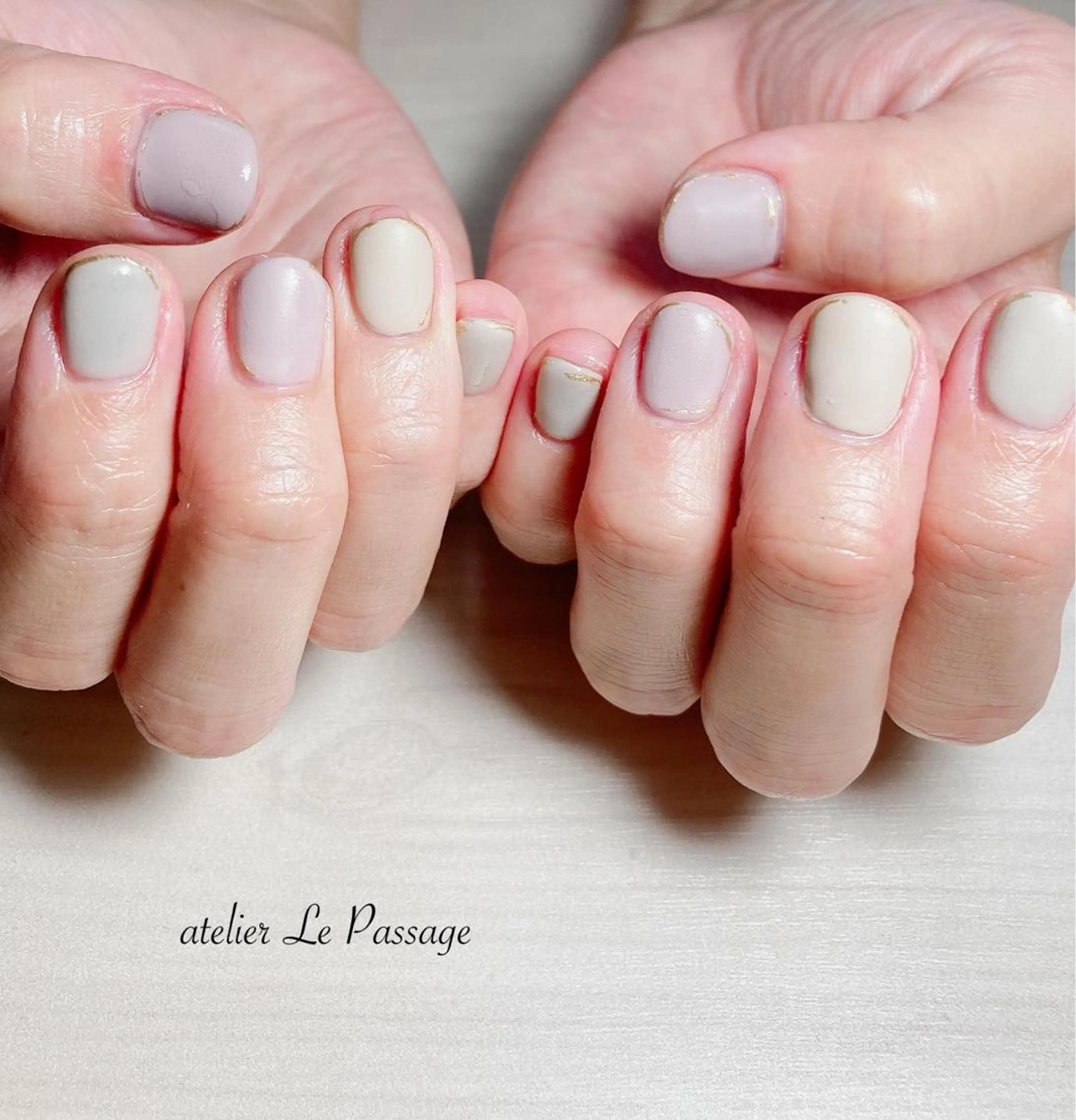ネイル ジェルネイル マットネイル オフィスネイル パラジェル シンプルネイル Atelier Le Passage所属・h nakatsukaのネイルデザイン
