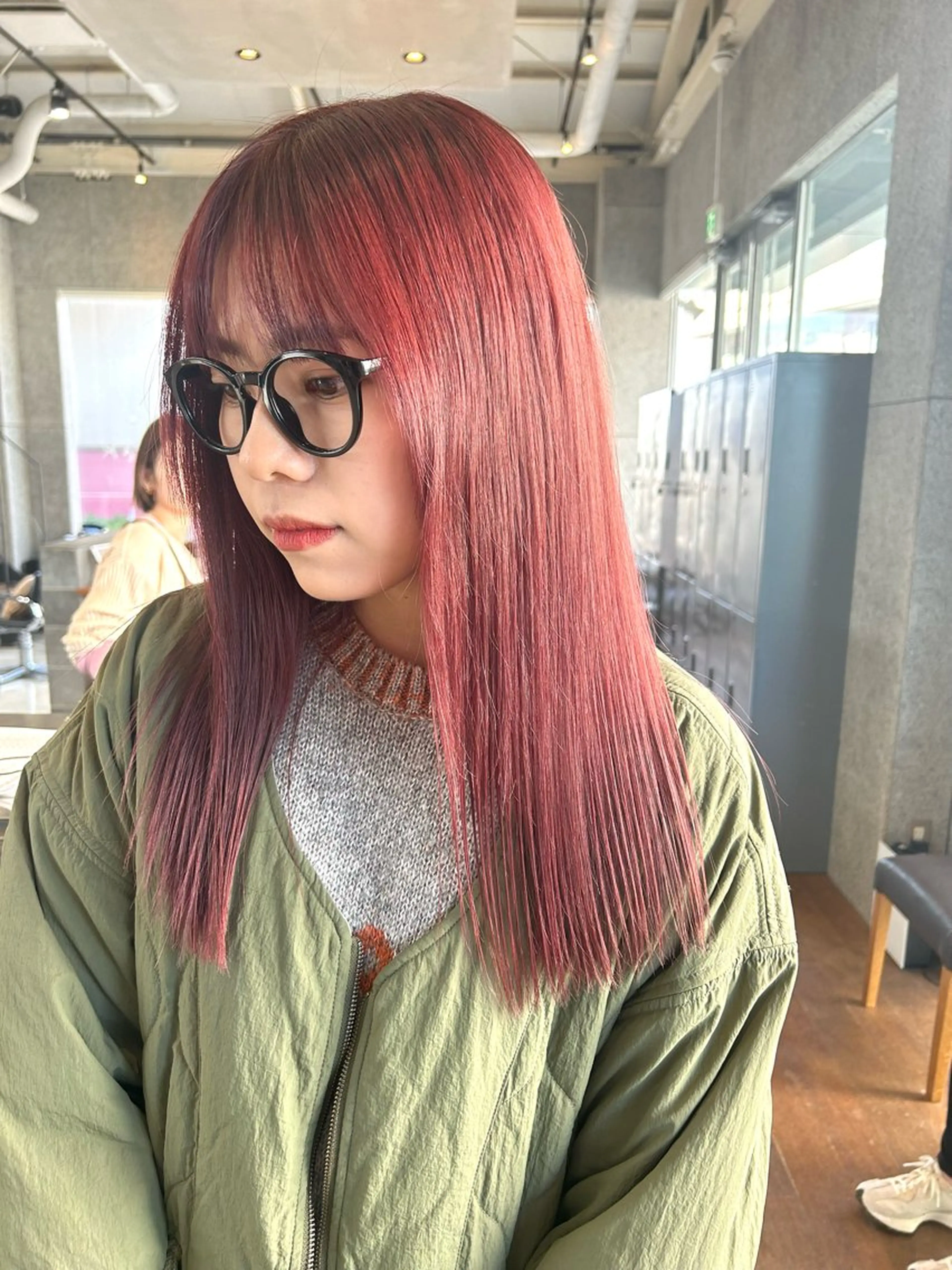 カラー オレンジ レッドカラー 光透け髪🫧 moekaのヘアスタイル