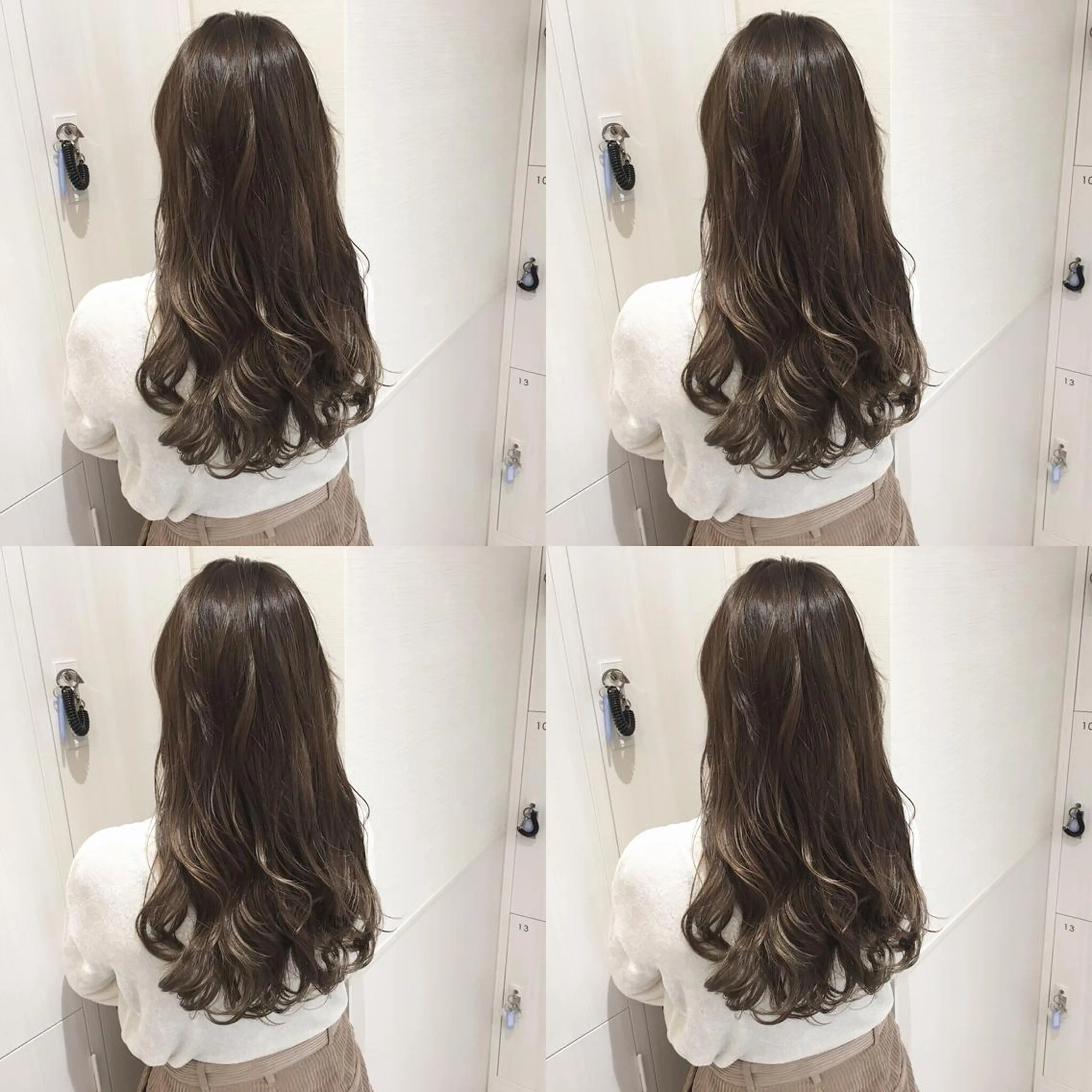 ロング カラー アッシュ 透明感カラー ダブルカラー グラデーションカラー グレージュ レイヤー/韓国/ 顔周り/しんやのヘアスタイル