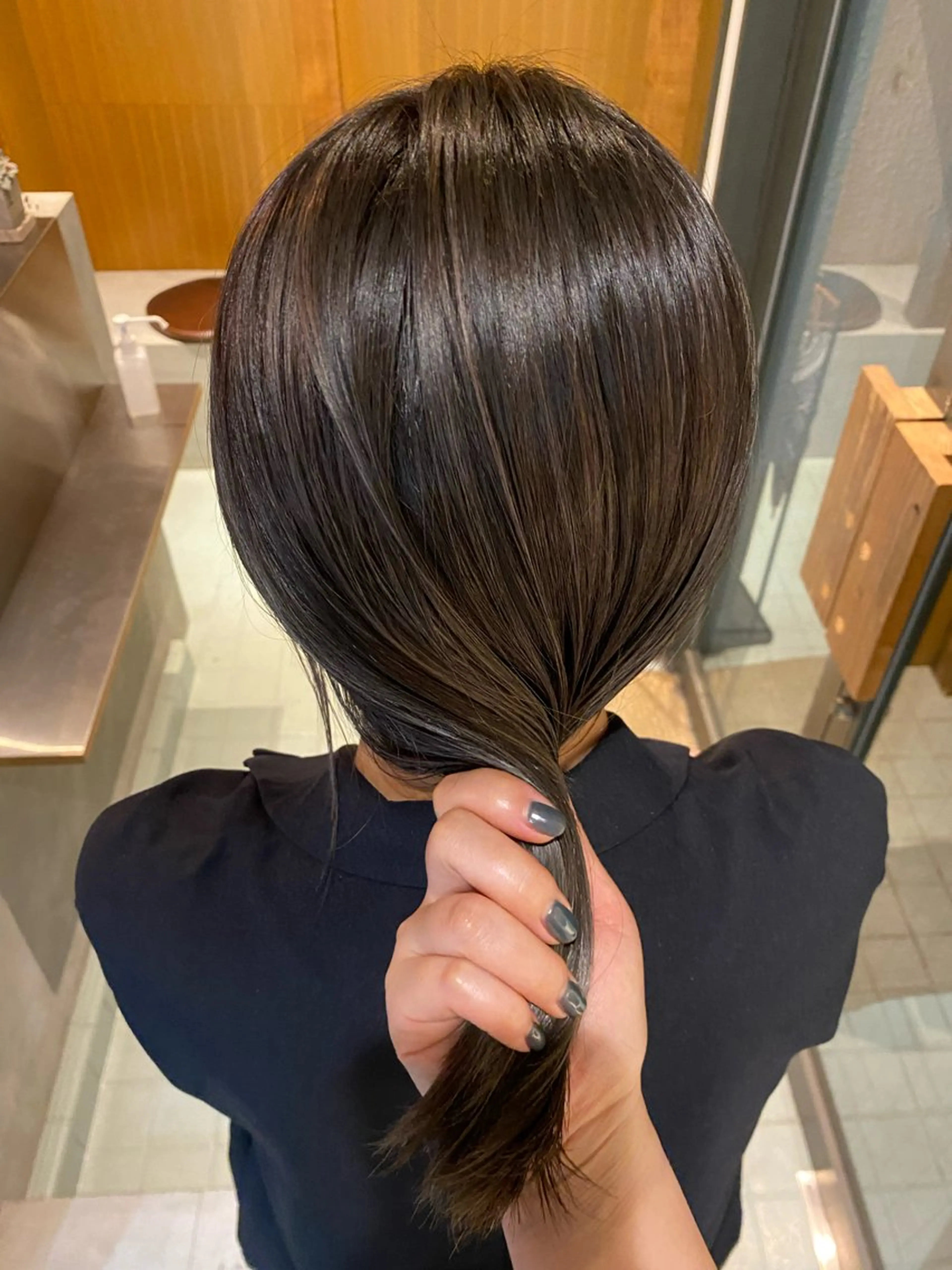 ミディアム カラー 透明感カラー グレージュ ハイライトカラー ハイライト DEPT 宗像あかりのヘアスタイル