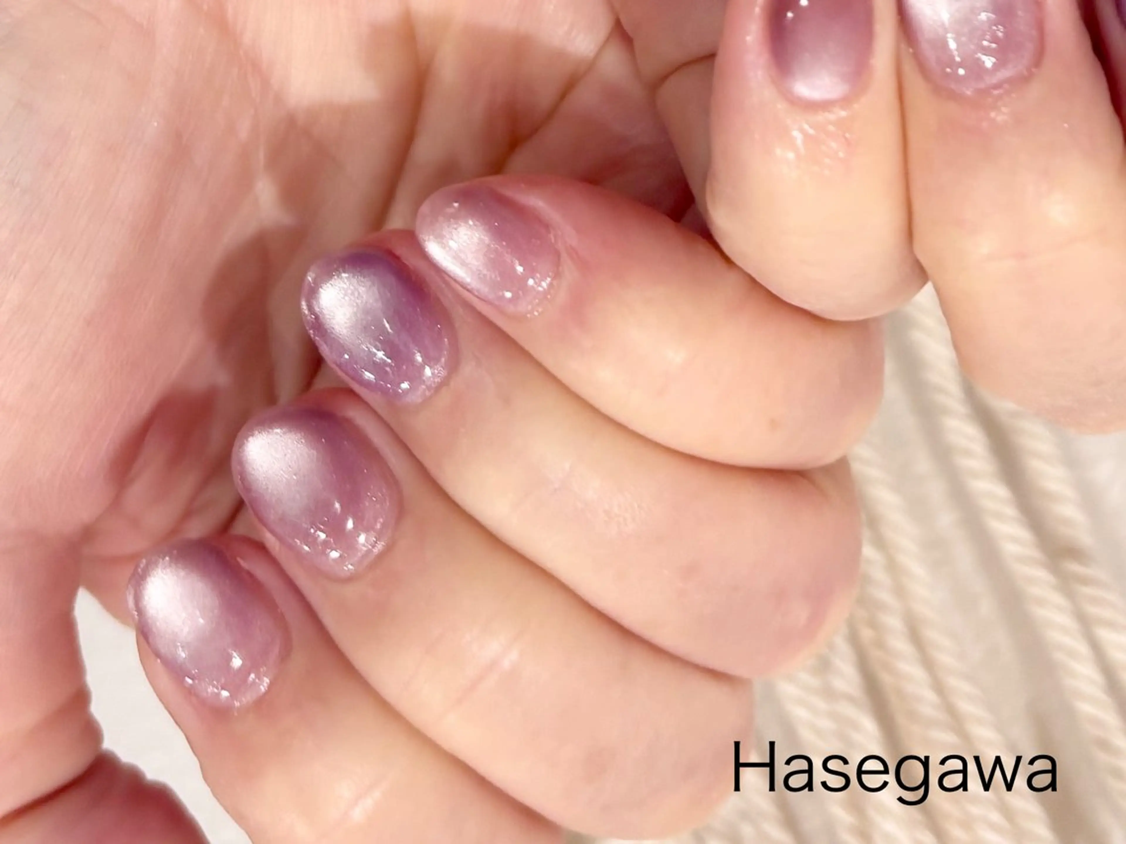 ネイル パープル ハンドネイル DROP所属・DROP 長谷川のネイルデザイン