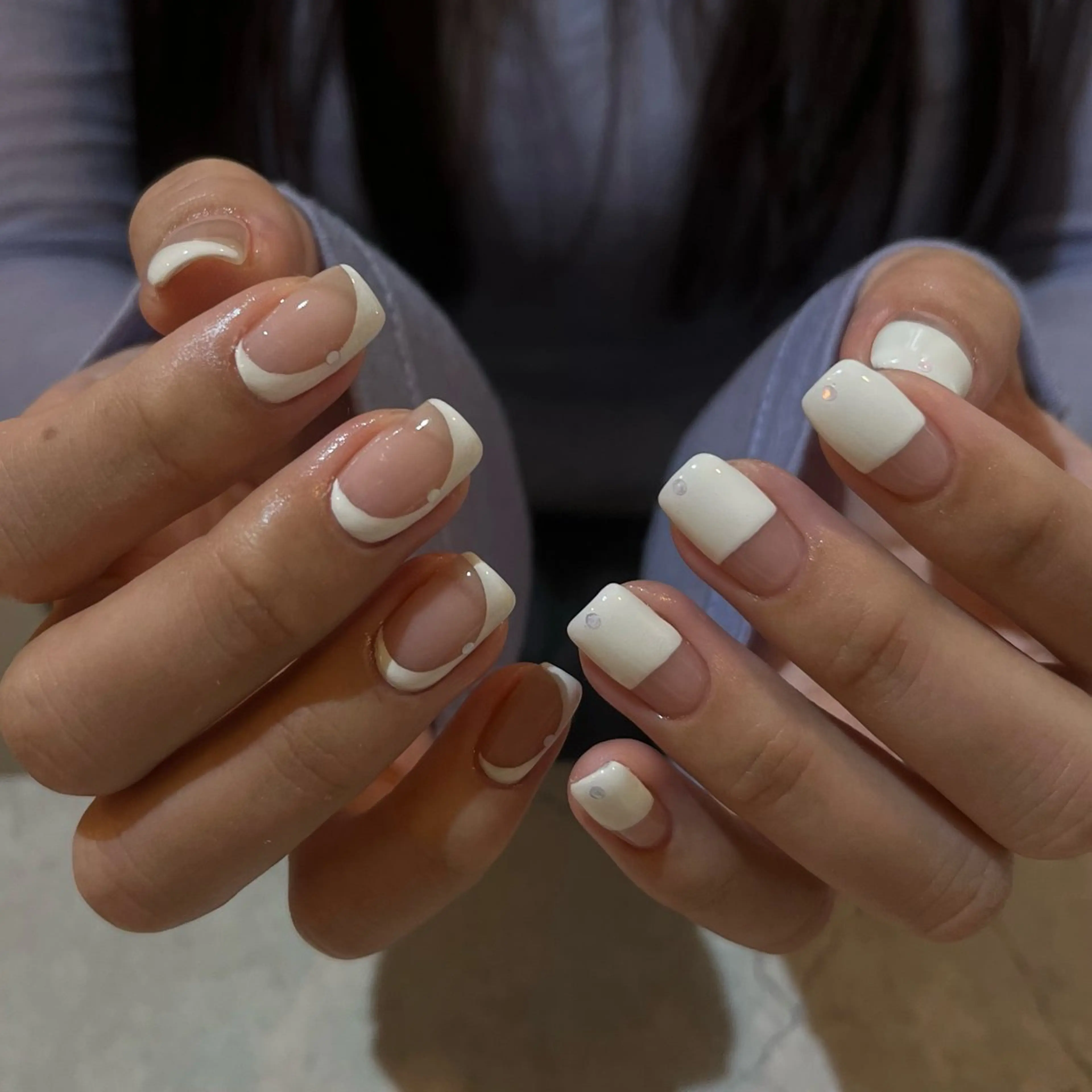 ネイル ホワイト ハンドネイル vegh.所属・vegh. nail／阿波座のネイルデザイン