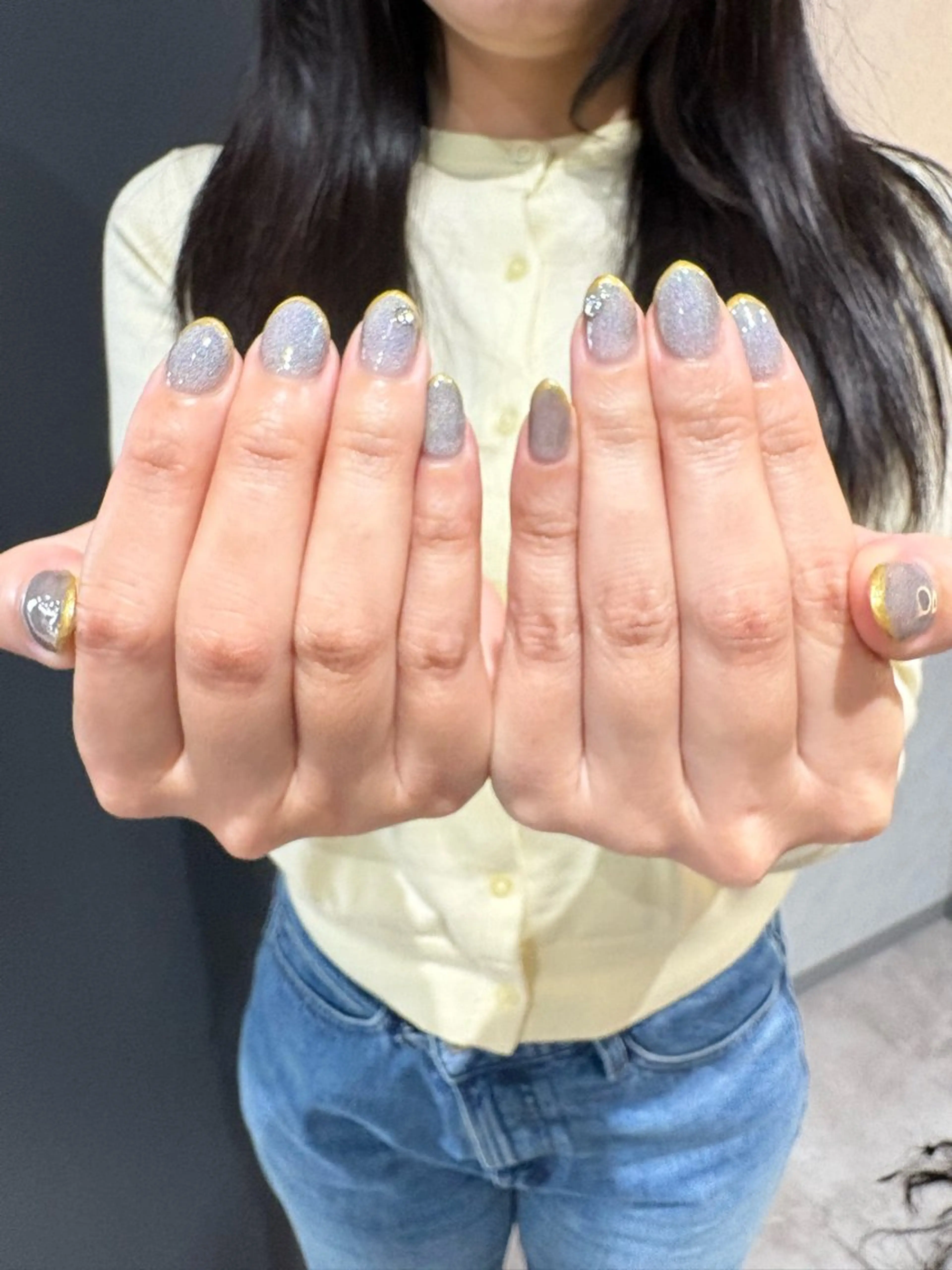 ネイル フレンチネイル ゴールド キラキラネイル ストーンネイル neo.nail柏 Mutsumiのネイルデザイン