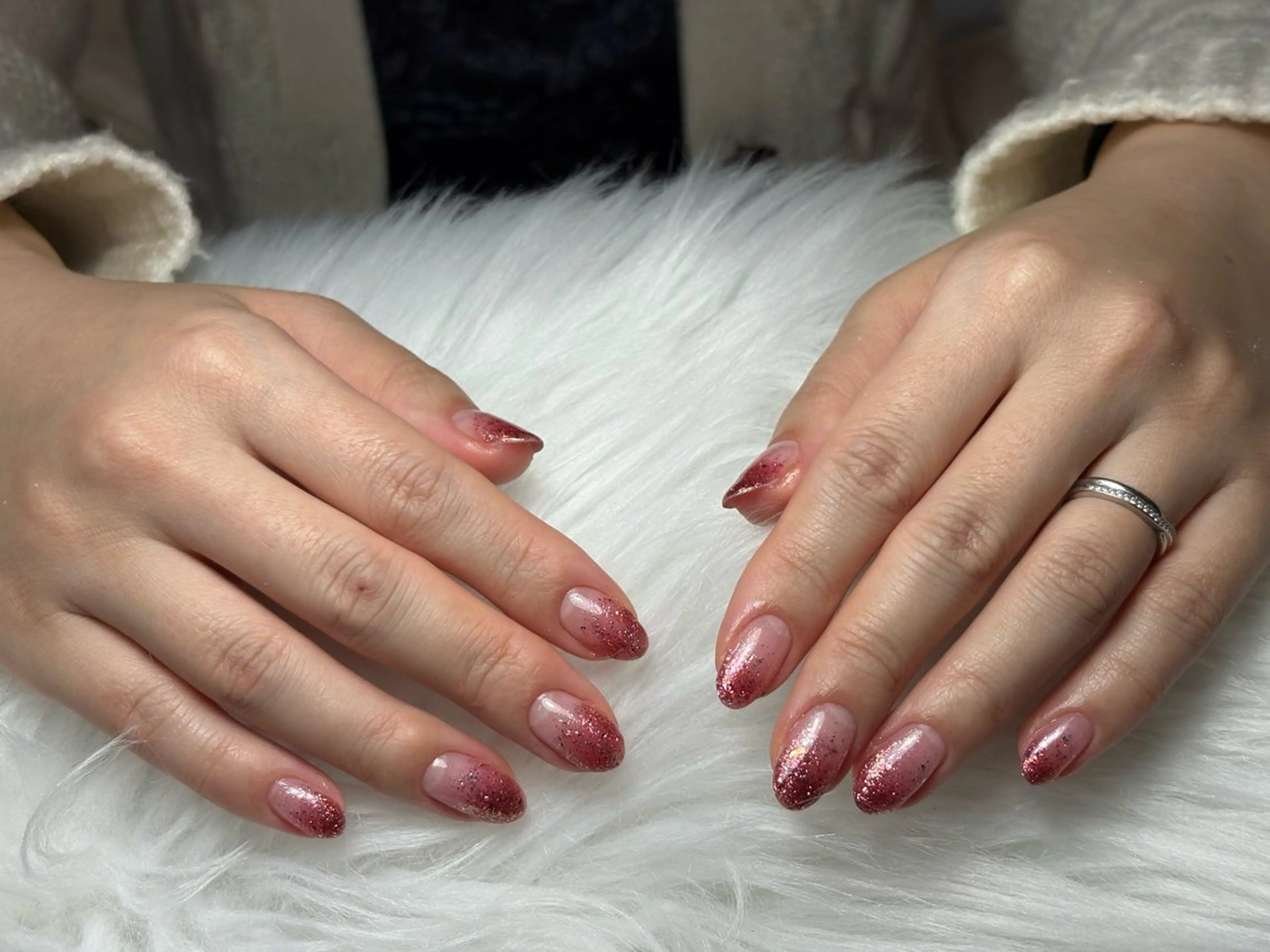 ネイル アートネイル 長さ出し ジェルネイル マグネットネイル ニュアンスネイル なな_ CloudyChanのネイルデザイン