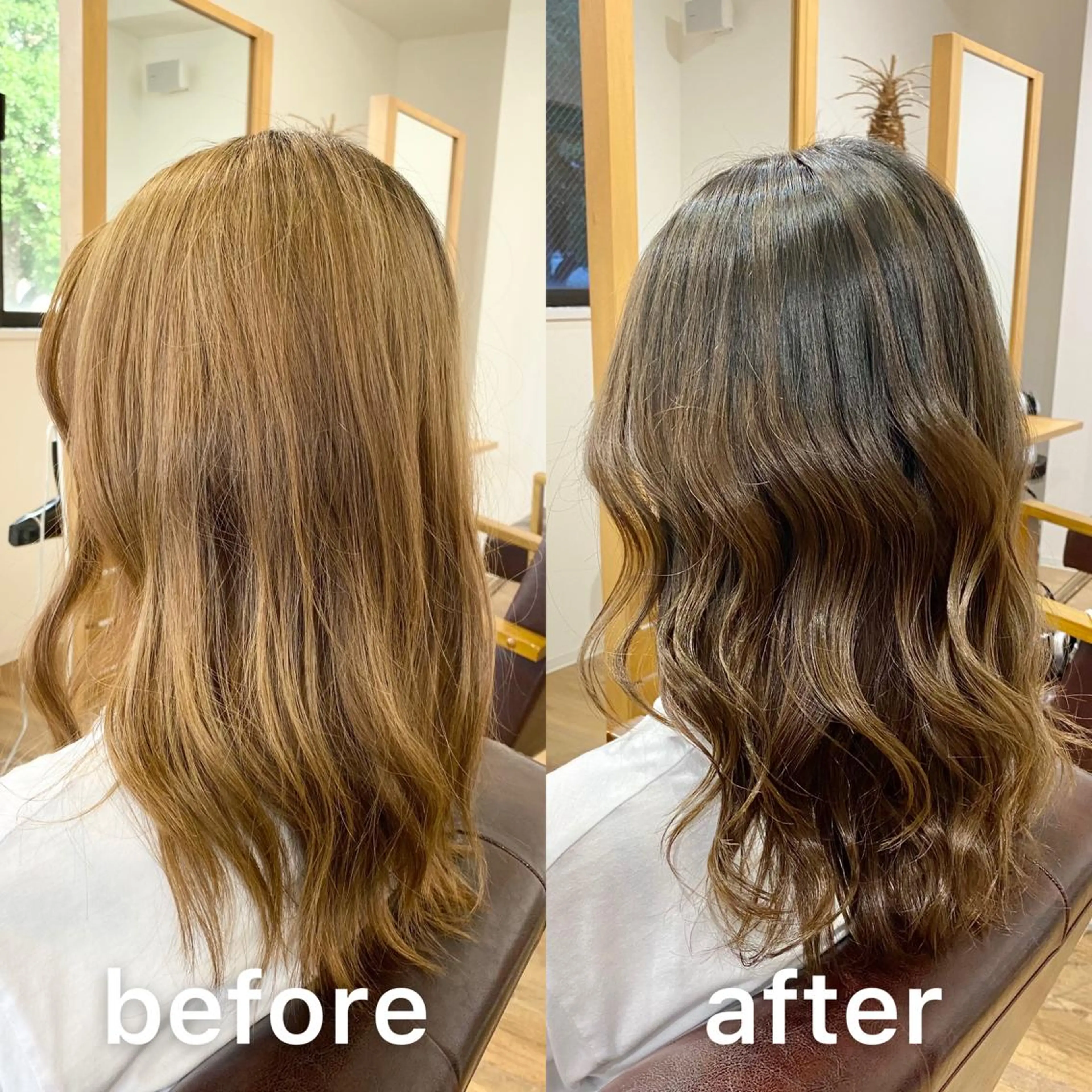 セミロング カラー バレイヤージュ ブリーチ 髪質改善 レイヤーカット KIZU 髪質改善 オカルト怪談のヘアスタイル