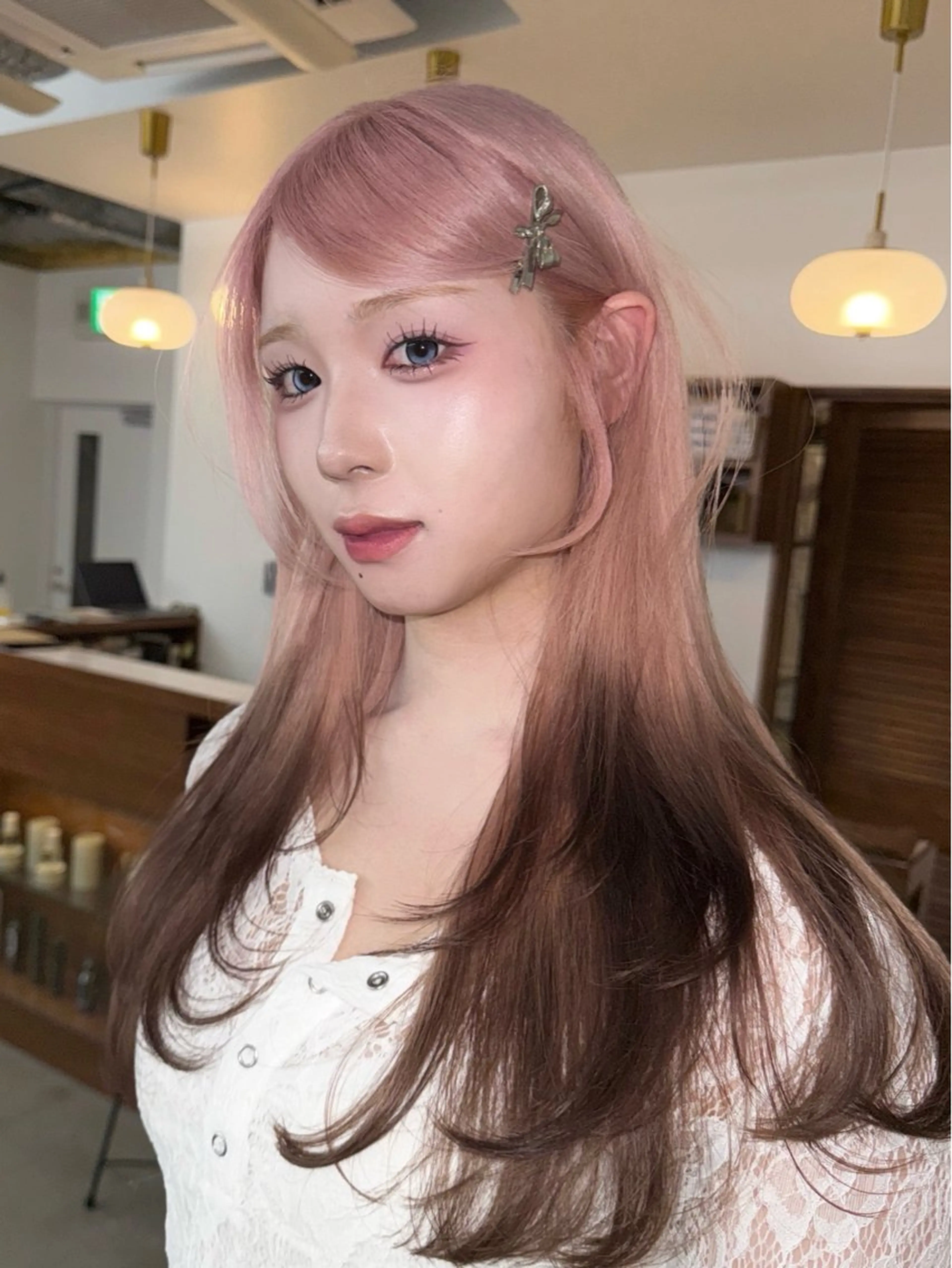 ロング カラー ピンクカラー ヘアカラー 🐰aina/ ミルクティー/ピンクのヘアスタイル