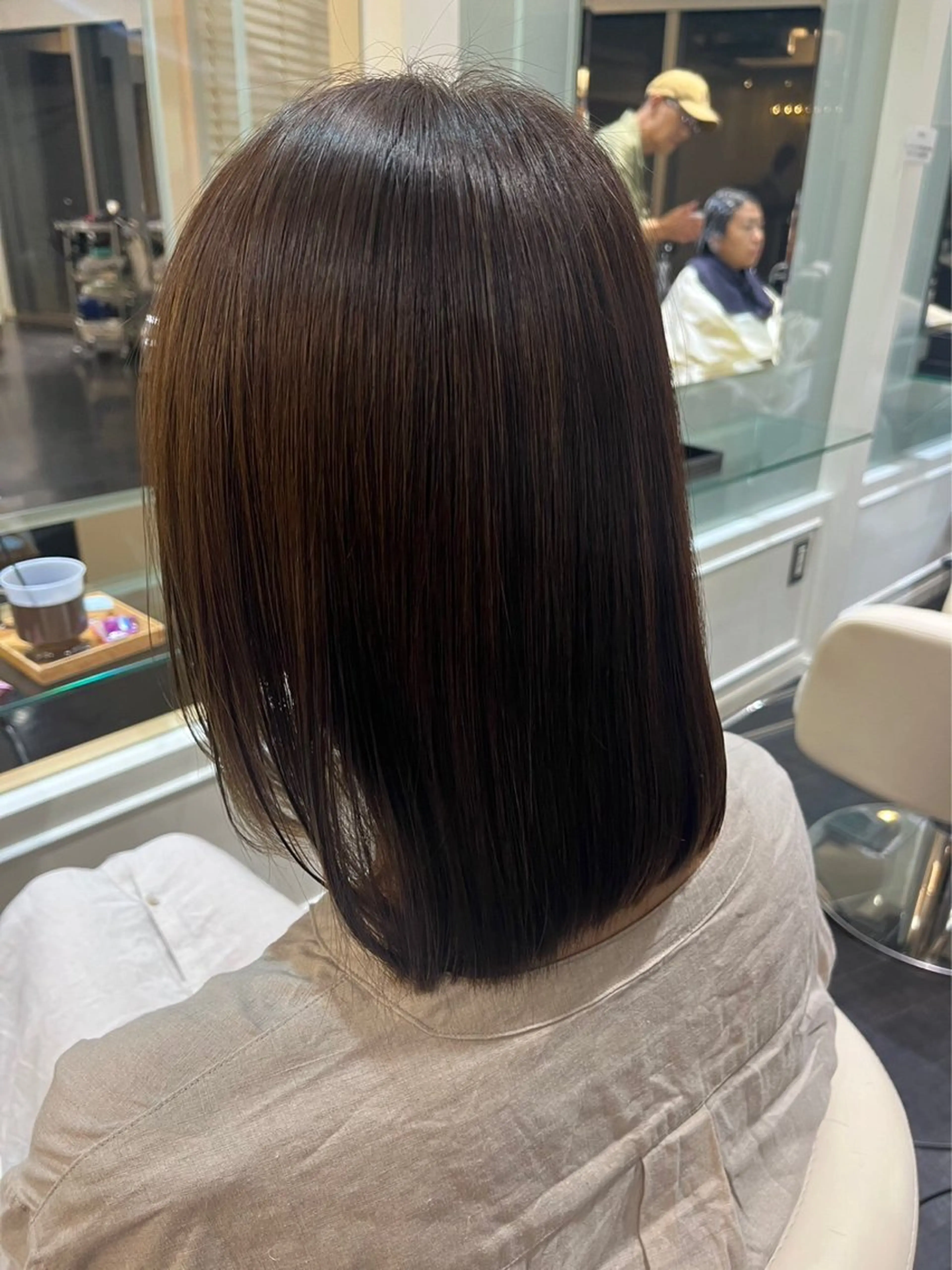 ミディアム 髪質改善 トリートメント 縮毛矯正 林田 幸一のヘアスタイル