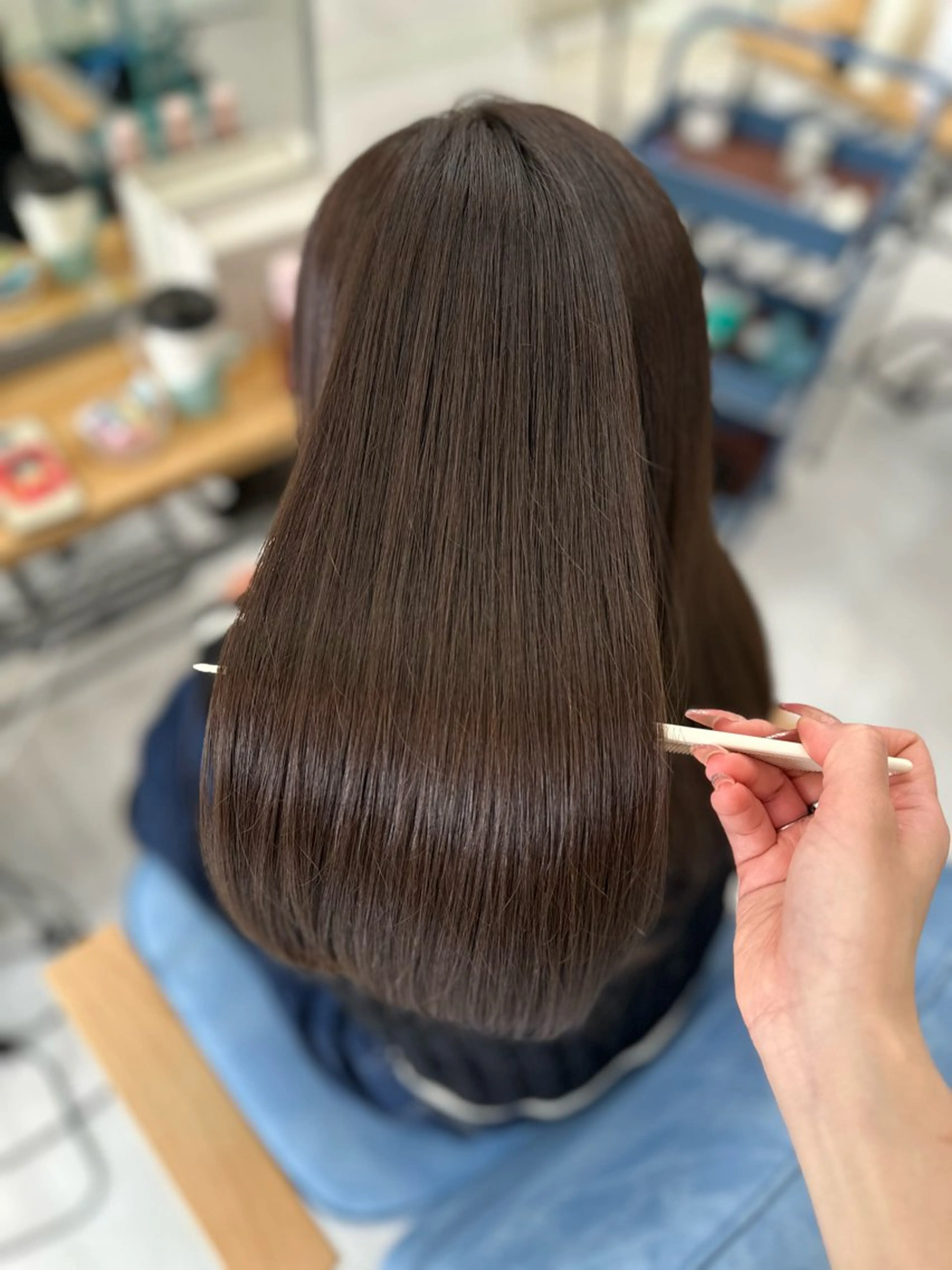 ロング カット ヘアカラー トリートメント 縮毛矯正💎髪質改善 艶カラー/木下のヘアスタイル
