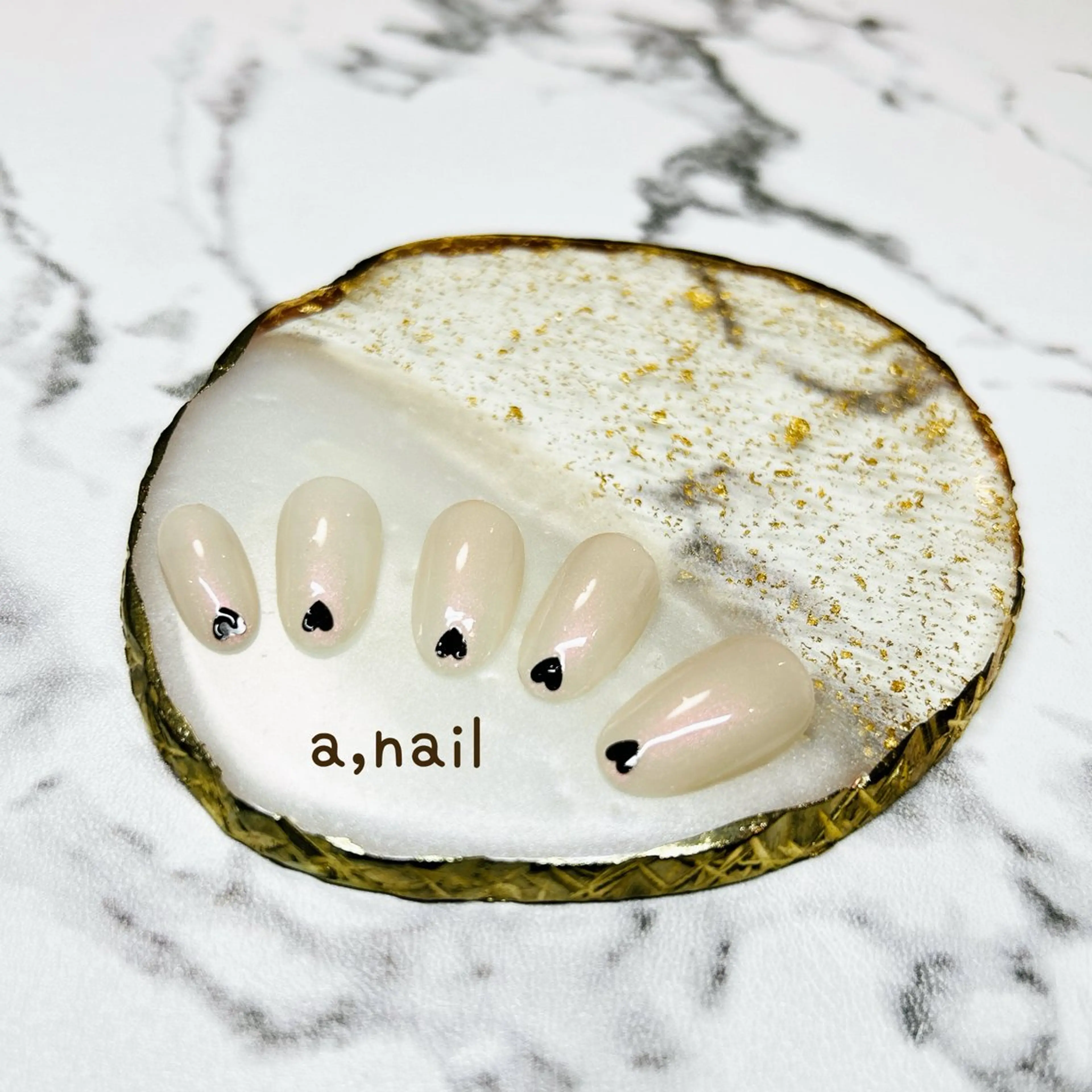 ネイル ハート オフィスネイル シンプルネイル ハンドネイル ネイルサロン エーネイルのネイルデザイン