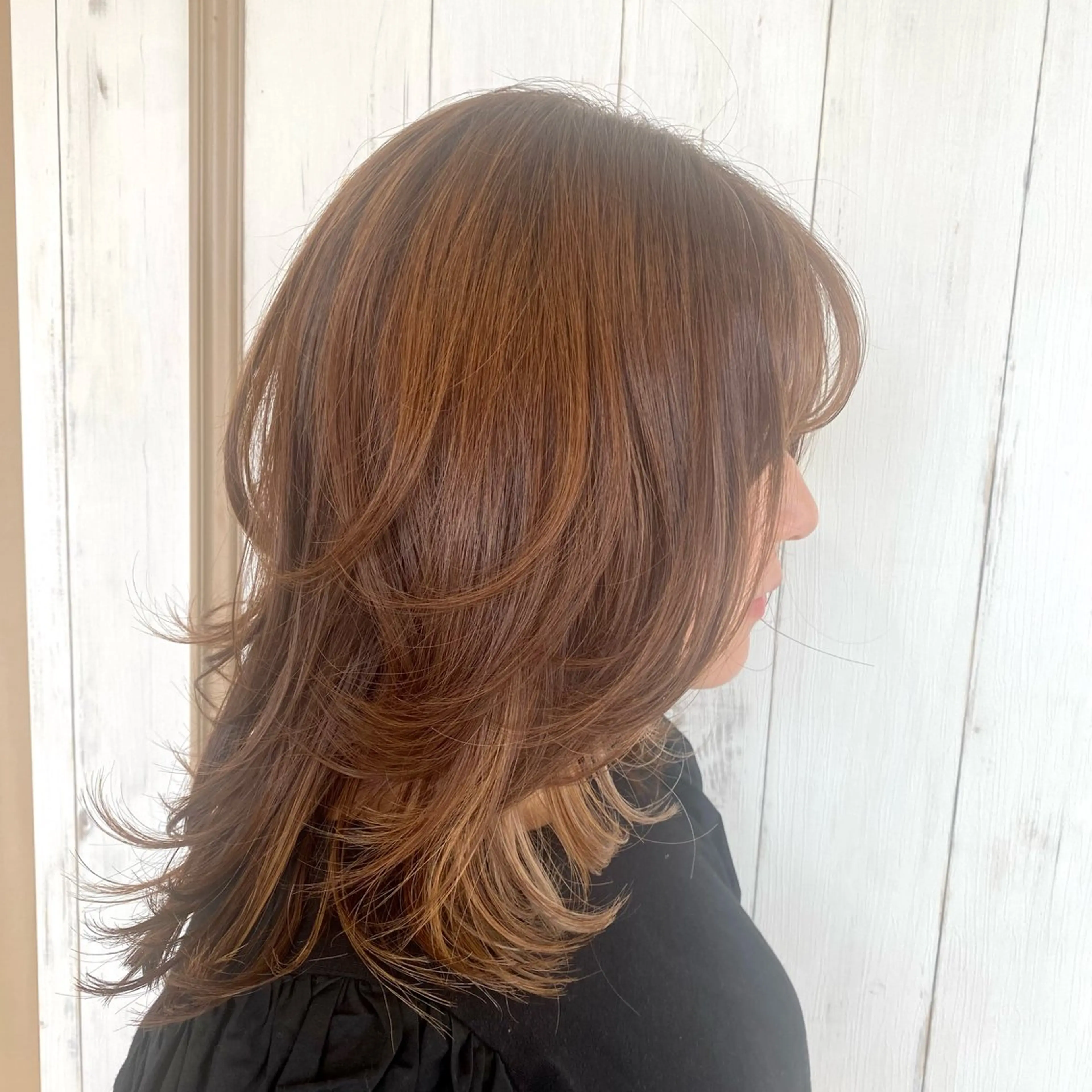 セミロング カラー ベージュカラー インナーカラー ase.糸島店所属・UEDA AYAのヘアスタイル