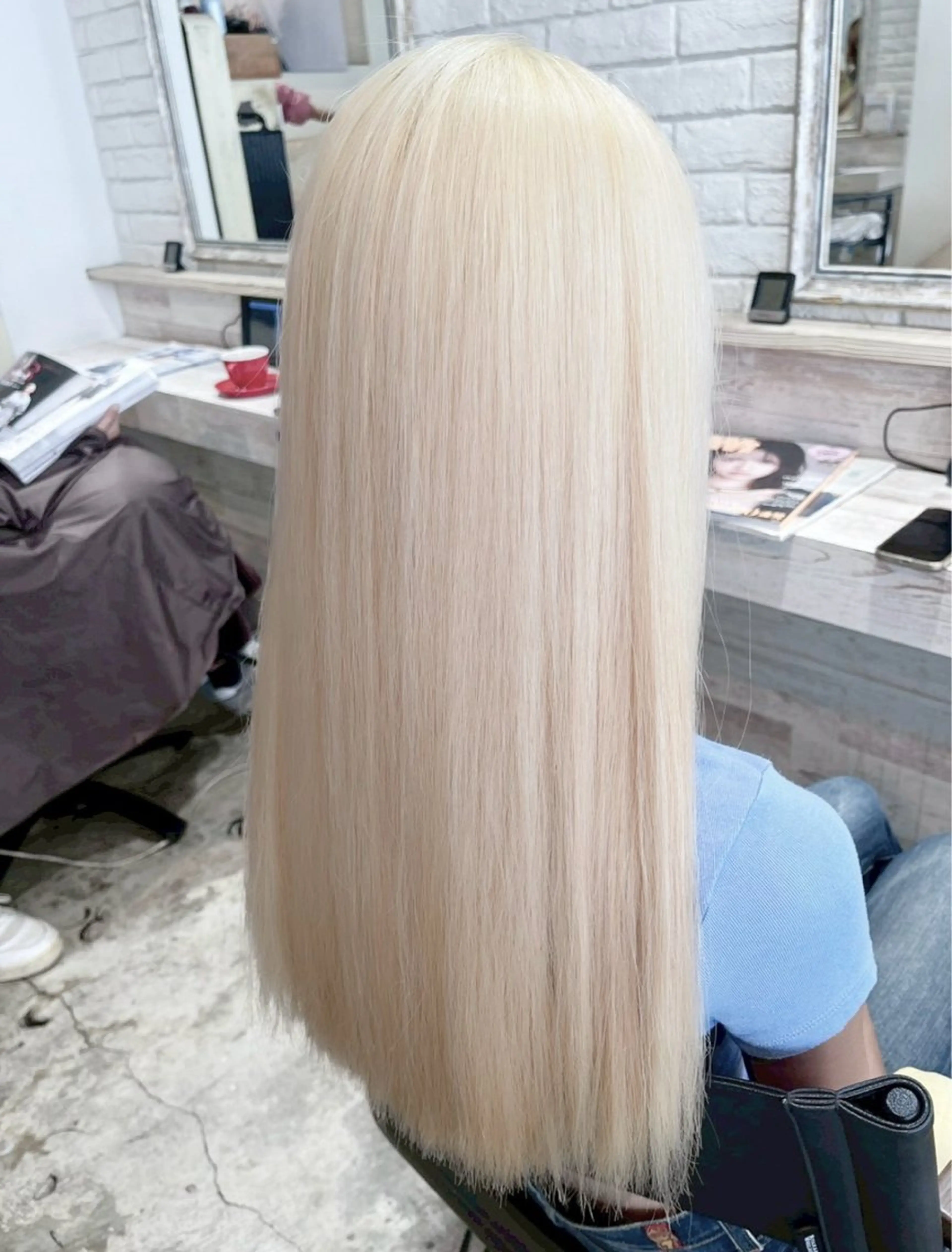 ロング カラー カット ヘアカラー トリートメント ハイトーン/韓国風/ 艶髪/吉祥寺のヘアスタイル