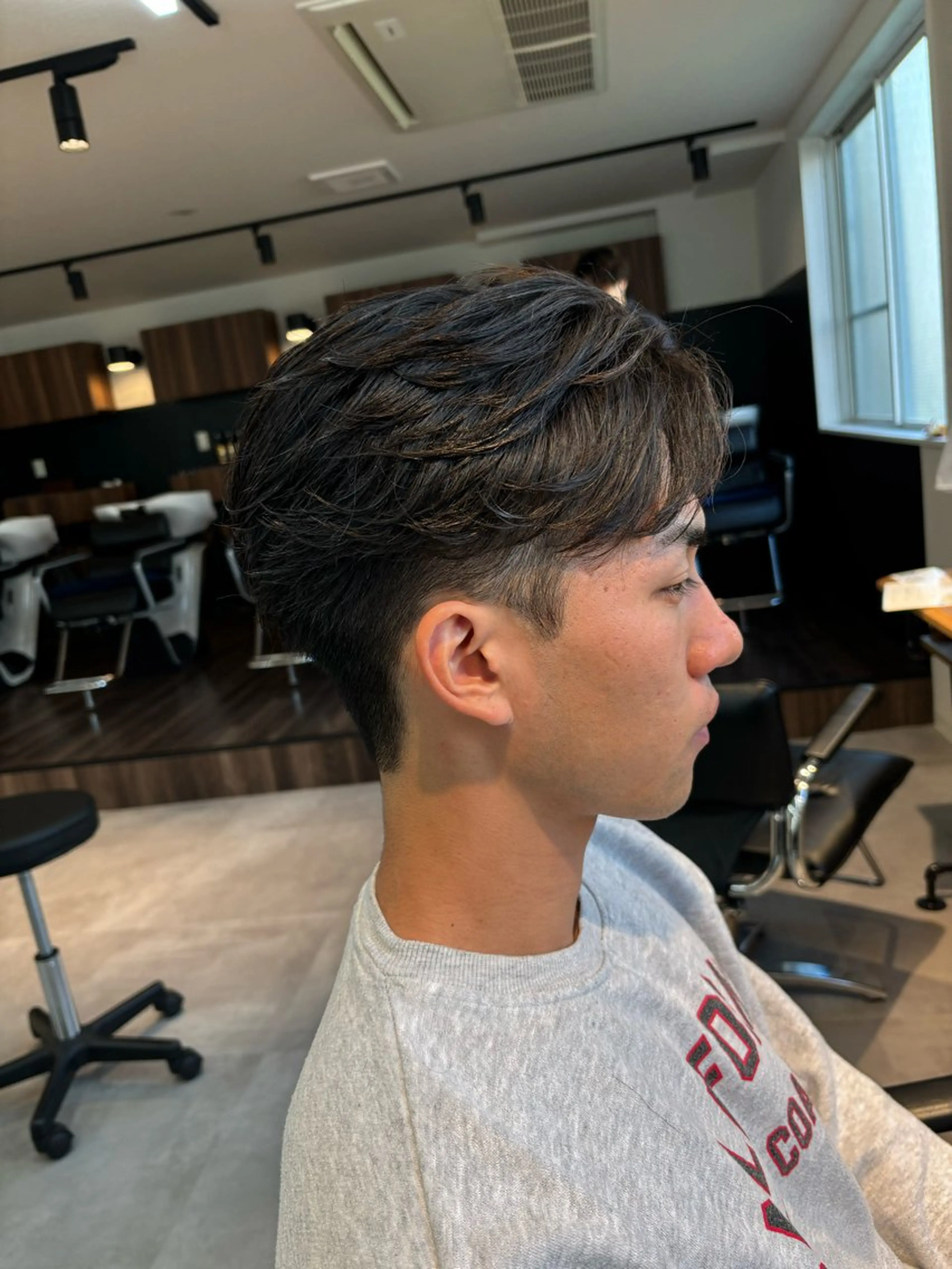 メンズ フェザーパーマ メンズパーマ カット フェザーパーマ/短髪 /メンズカット/保立のヘアスタイル