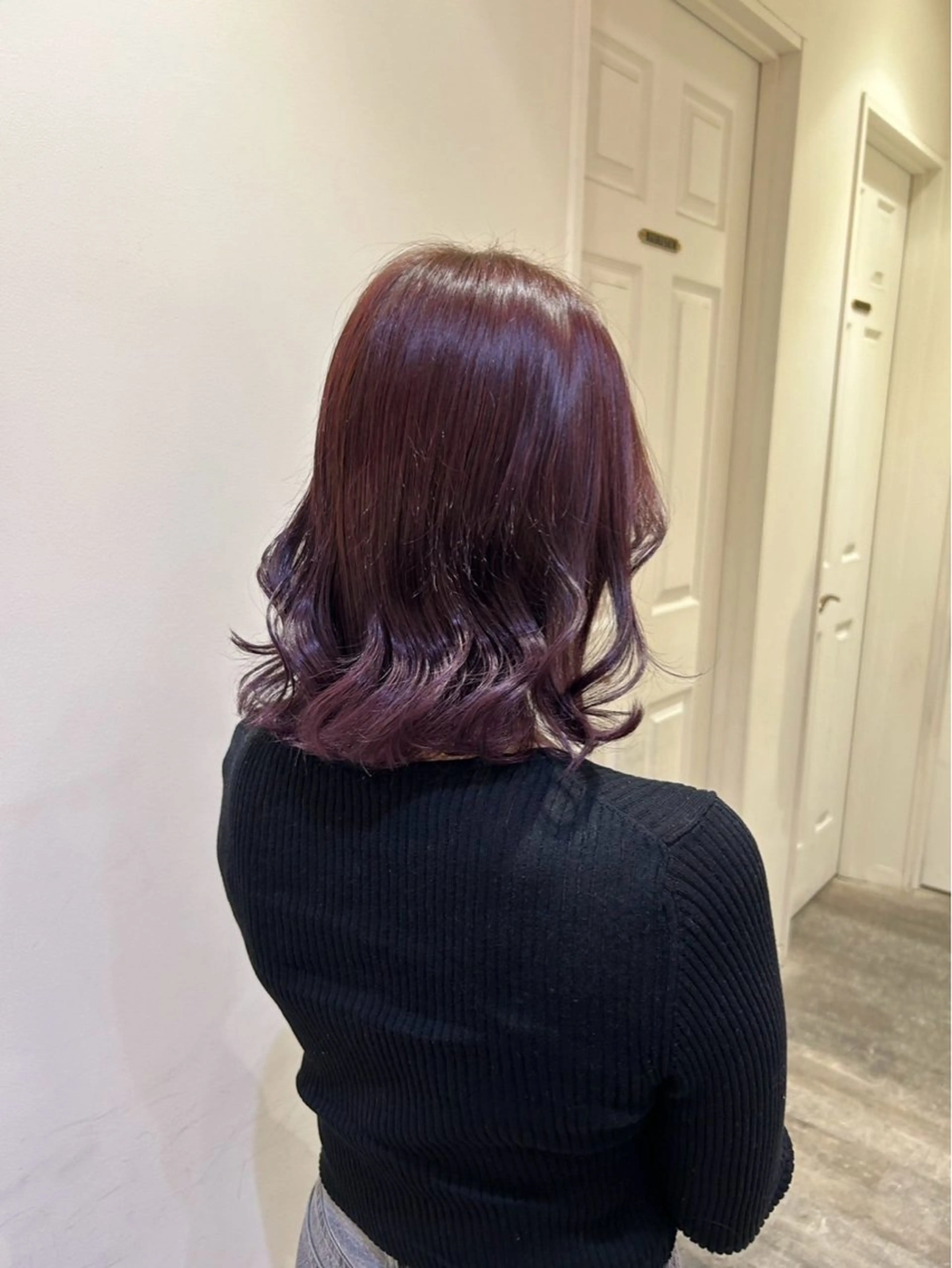 ミディアム カラー ピンクカラー ピンクパープル パープルカラー ヘアカラー ブレンバイドット所属・ニュアンスカラー/ 🫧レミ(坊主)のヘアスタイル