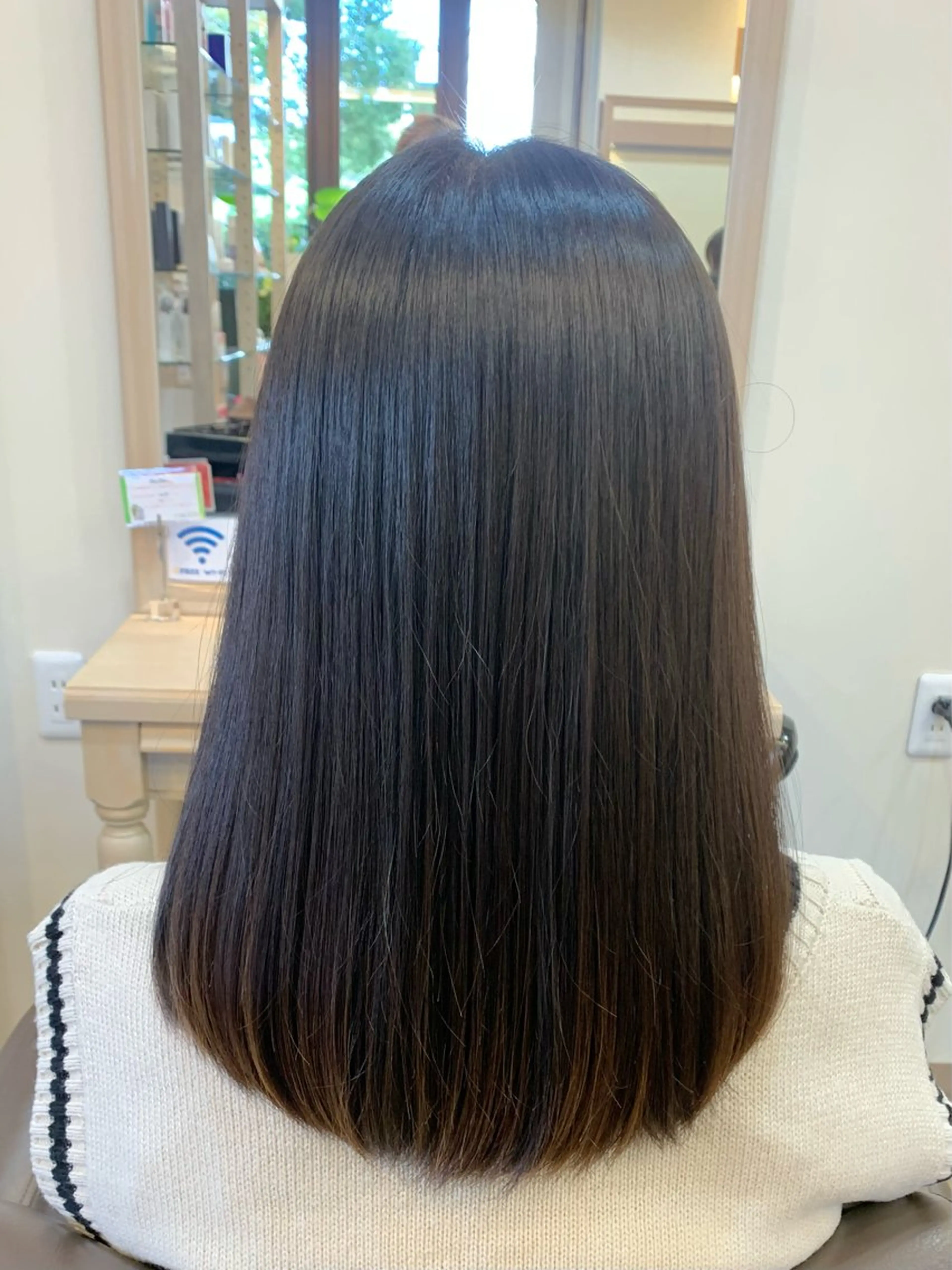 ミディアム 縮毛矯正 福原遼華/小顔ショー ト/髪質改善のヘアスタイル